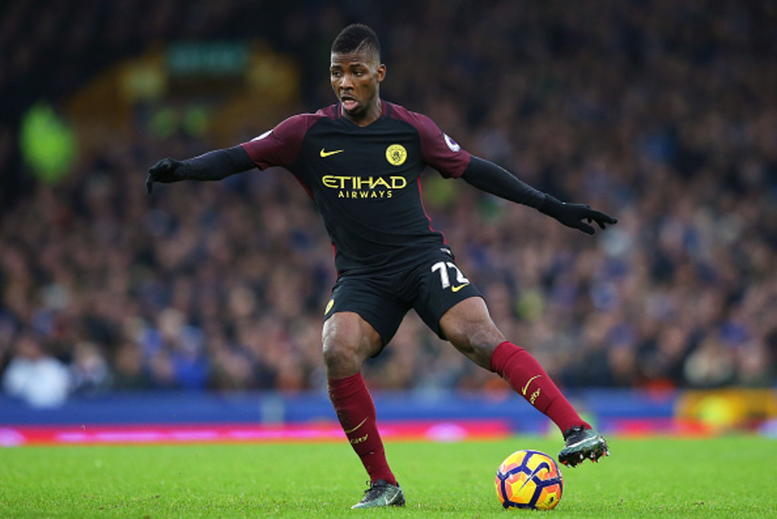 LIVERPOOL, ENGLAND - JANUARY 15: Kelechi Iheanacho of Manchester City controls the ball during the Premier League match between Everton and Manchester City at Goodison Park on January 15, 2017 in Liverpool, England. (Photo by Alex Livesey/Getty Images) LIVERPOOL, ENGLAND - JANUARY 15: Kelechi Iheanacho of Manchester City controls the ball during the Premier League match between Everton and Manchester City at Goodison Park on January 15, 2017 in Liverpool, England. (Photo by Alex Livesey/Getty Images)