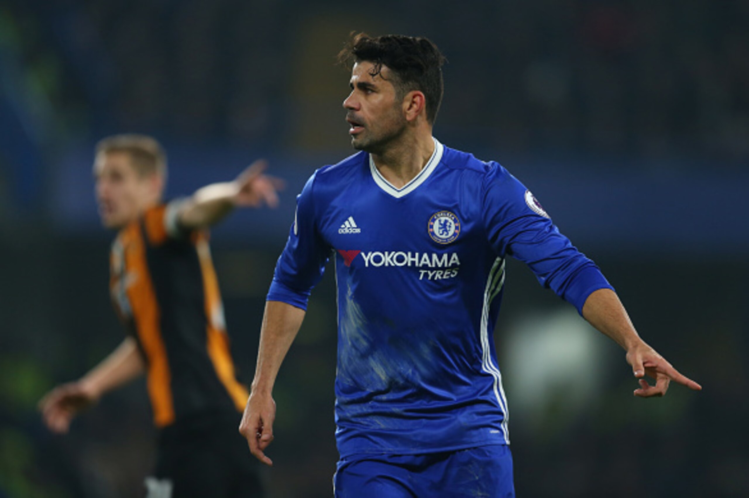 LONDON, ENGLAND - JANUARY 22: Diego Costa of Chelsea during the Premier League match between Chelsea and Hull City at Stamford Bridge on January 22, 2017 in London, England. (Photo by Catherine Ivill - AMA/Getty Images)