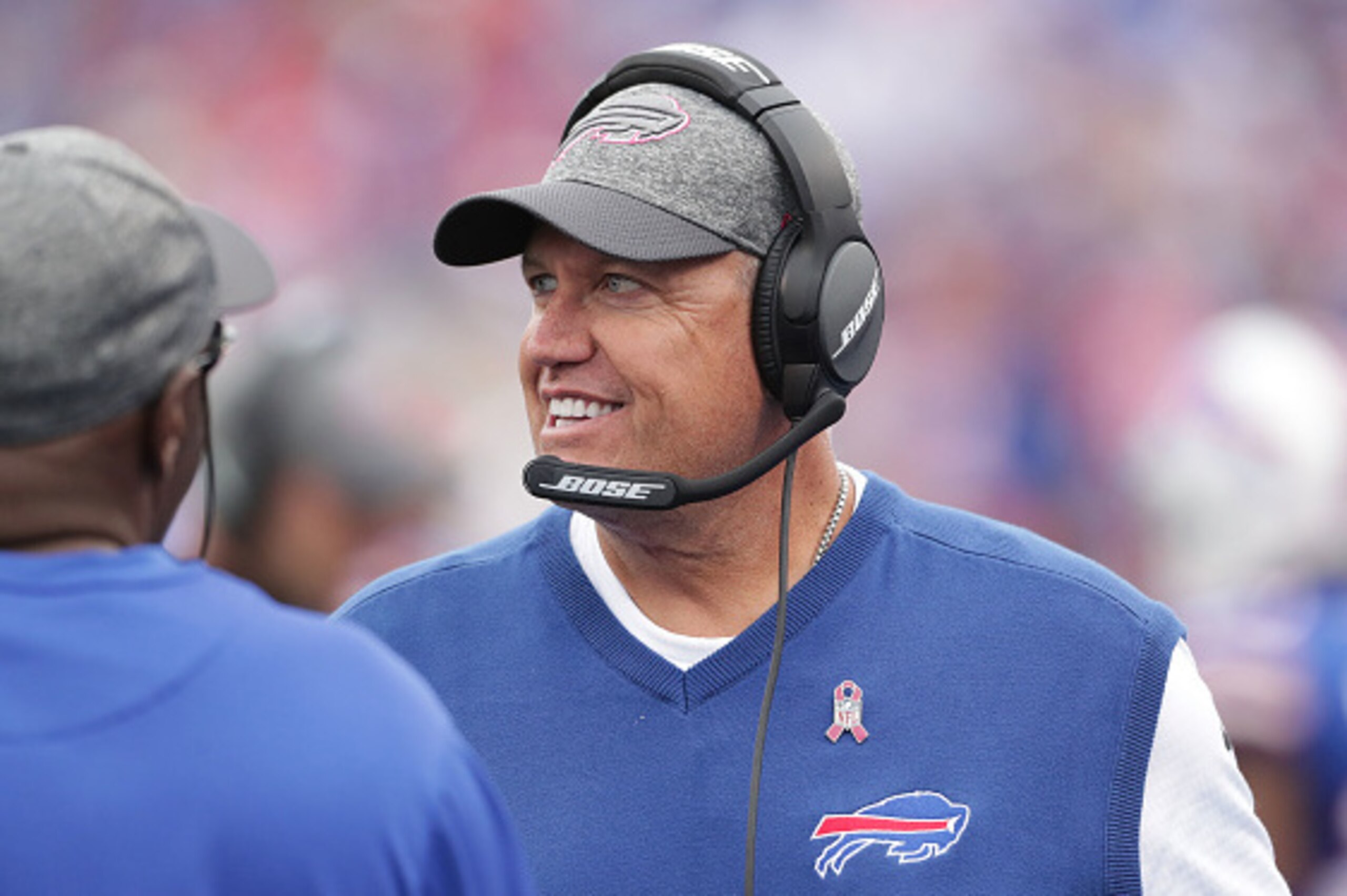 BUFFALO, NY - OCTOBER 16:  Head coach Rex Ryan of the Buffalo Bills watches from the side lines during the second half against the San Francisco 49ers at New Era Field on October 16, 2016 in Buffalo, New York.  (Photo by Brett Carlsen/Getty Images)