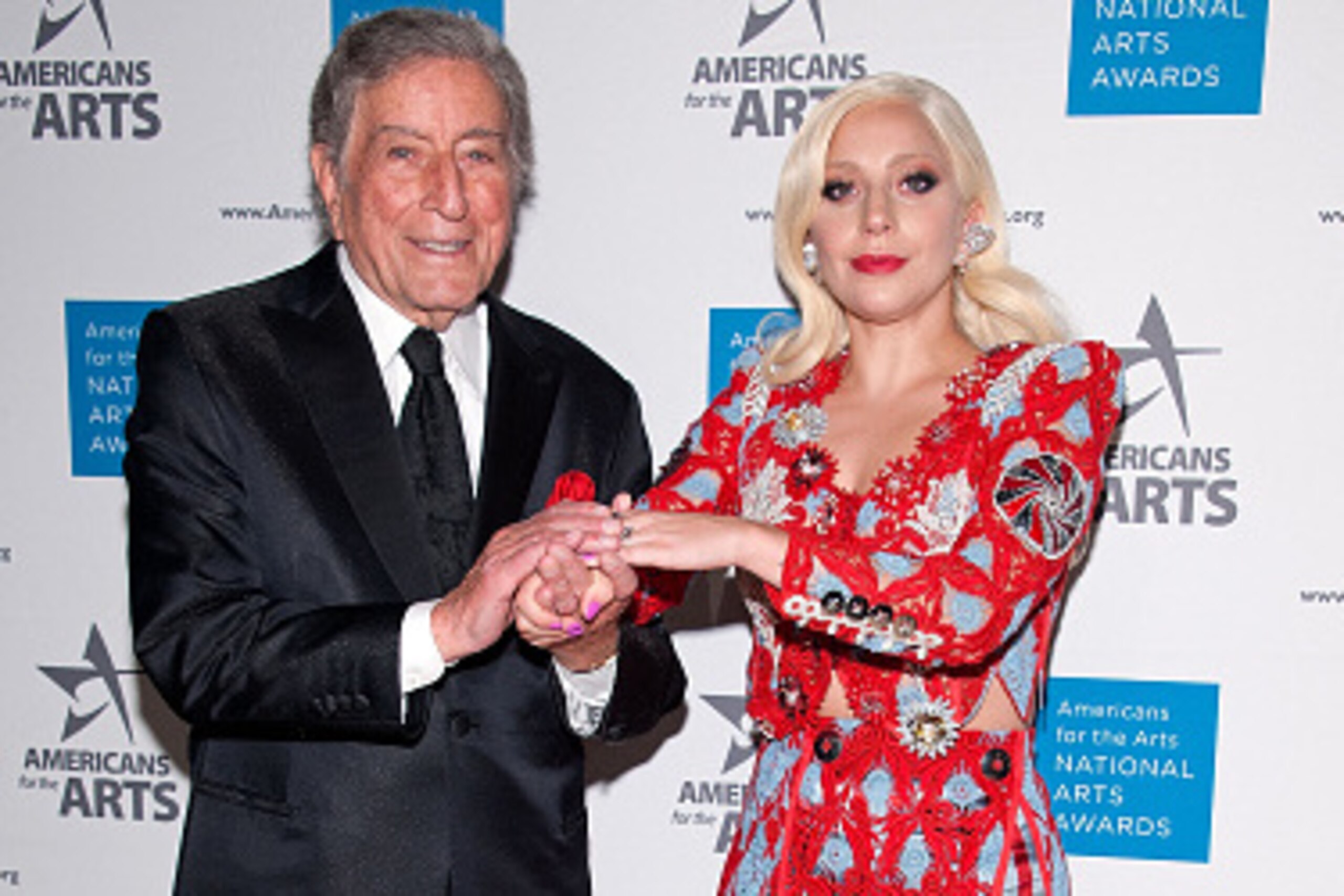 NEW YORK, NY - OCTOBER 19:  Tony Bennett (L) and Lady Gaga attend the 2015 National Arts Awards at Cipriani 42nd Street on October 19, 2015 in New York City.  (Photo by D Dipasupil/Getty Images)