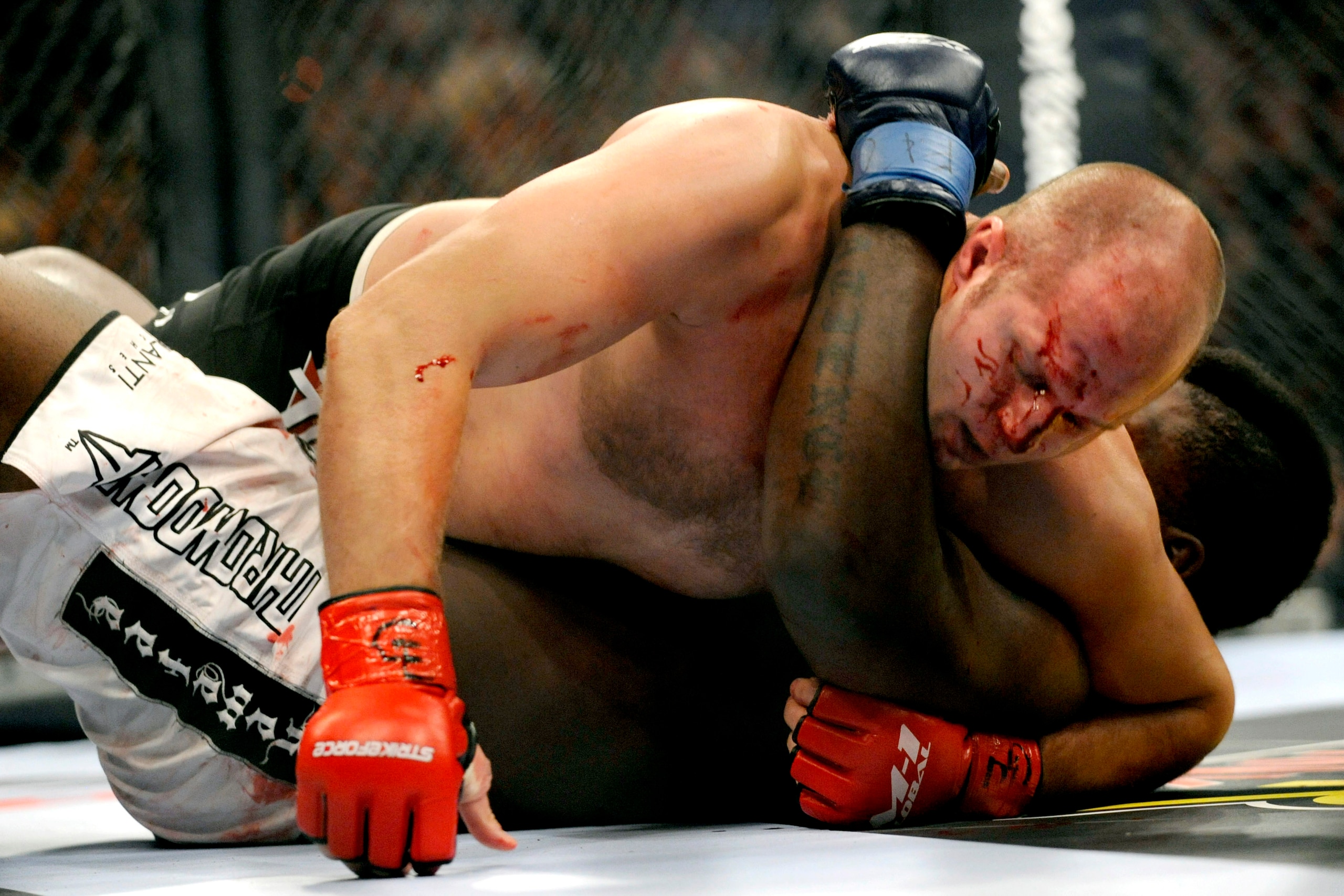 Fedor grapples with Brett Rogers in 2009.