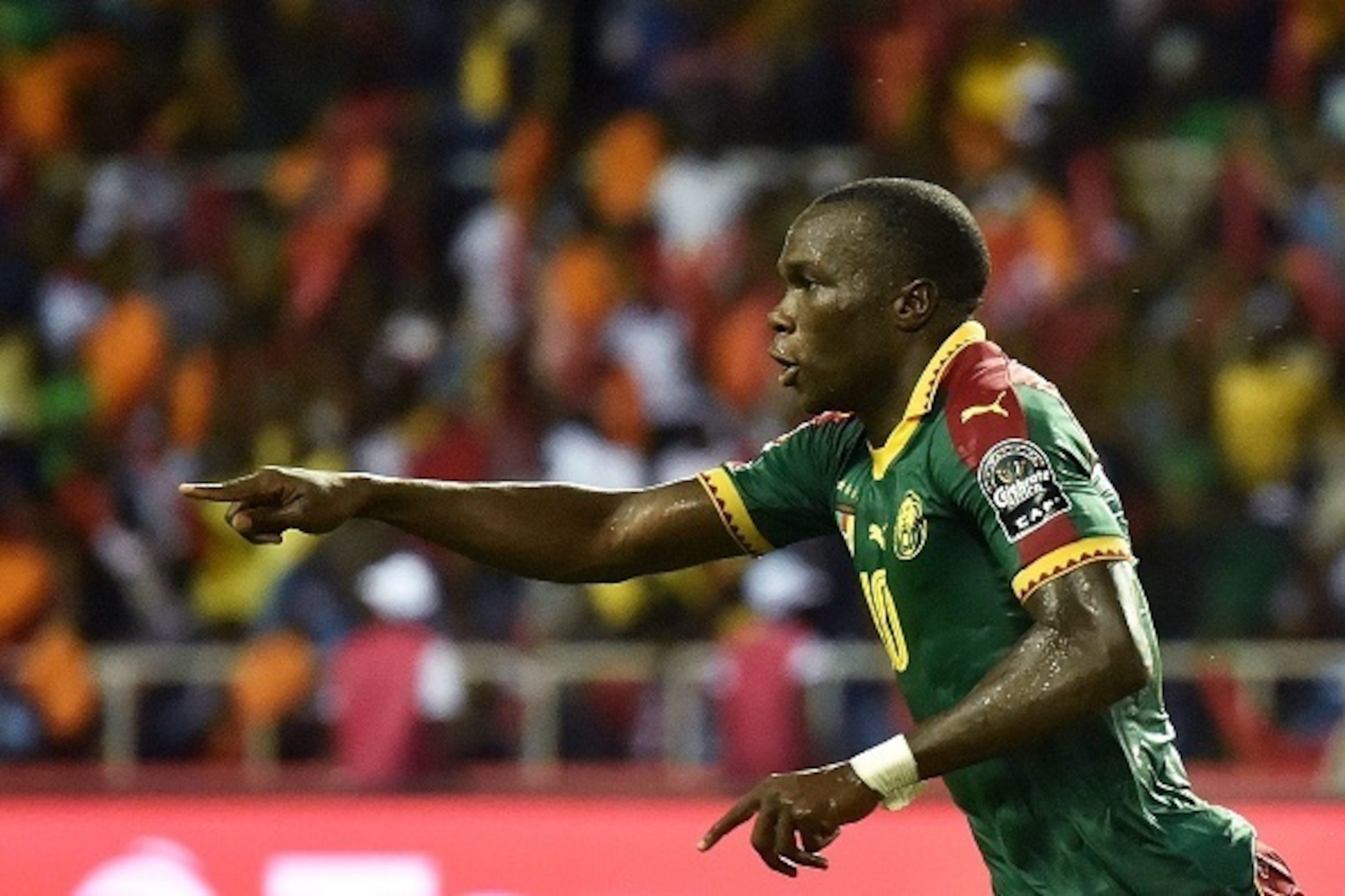 Cameroon's forward Vincent Aboubakar celebrates after scoring the team's second goal during the 2017 Africa Cup of Nations final football match between Egypt and Cameroon at the Stade de l'Amitie Sino-Gabonaise in Libreville on February 5, 2017. / AFP / I Cameroon's forward Vincent Aboubakar celebrates after scoring the team's second goal during the 2017 Africa Cup of Nations final football match between Egypt and Cameroon at the Stade de l'Amitie Sino-Gabonaise in Libreville on February 5, 2017. / AFP / I