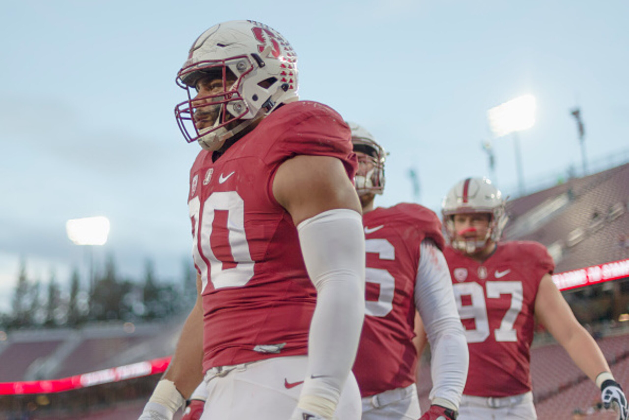 PALO ALTO, CA - NOVEMBER 26: Solomon Thomas #90 of the Stanford Cardinal warms up before an NCAA football game against the Rice Owls played on November 26, 2016 at Stanford Stadium in Palo Alto, California. (Photo by David Madison/Getty Images) PALO ALTO, CA - NOVEMBER 26: Solomon Thomas #90 of the Stanford Cardinal warms up before an NCAA football game against the Rice Owls played on November 26, 2016 at Stanford Stadium in Palo Alto, California. (Photo by David Madison/Getty Images)