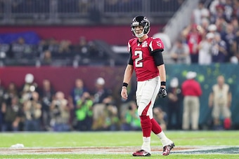 HOUSTON, TX - FEBRUARY 05:  Matt Ryan #2 of the Atlanta Falcons walks on the field in the fourth quarter during Super Bowl 51 at NRG Stadium on February 5, 2017 in Houston, Texas.  (Photo by Tom Pennington/Getty Images)