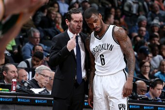 BROOKLYN, NY - January 02: Sean Kilpatrick #6 of the Brooklyn Nets and Head Coach Kenny Atkinson of the Brooklyn Nets talk during a game between the Utah Jazz and the Brooklyn Nets on January 02, 2017 at Barclays Center in Brooklyn, NY. NOTE TO USER: User BROOKLYN, NY - January 02: Sean Kilpatrick #6 of the Brooklyn Nets and Head Coach Kenny Atkinson of the Brooklyn Nets talk during a game between the Utah Jazz and the Brooklyn Nets on January 02, 2017 at Barclays Center in Brooklyn, NY. NOTE TO USER: User