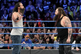 Luke Harper confronts Bray Wyatt on SmackDown.