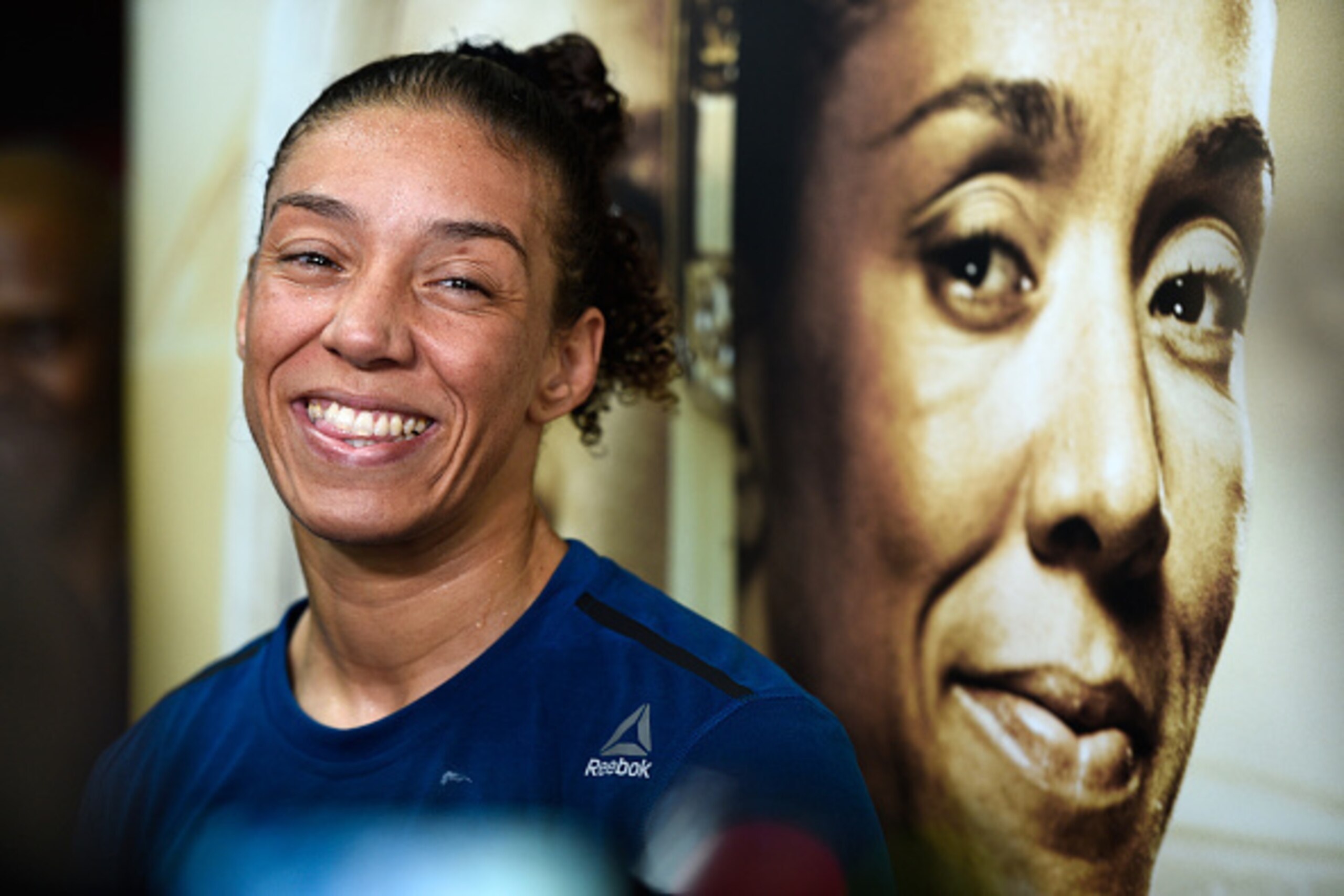 BROOKLYN, NY - FEBRUARY 09:  Germaine de Randamie of The Netherlands holds an open workout for fans and media at Gleason's Gym on February 9, 2017 in Brooklyn, New York. (Photo by Jeff Bottari/Zuffa LLC/Zuffa LLC via Getty Images)