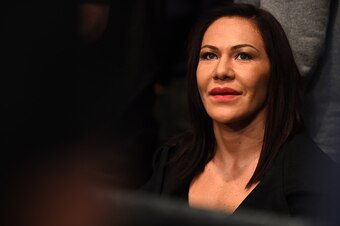 BROOKLYN, NEW YORK - FEBRUARY 11:  Cris Cyborg of Brazil watches the fights during the UFC 208 event inside Barclays Center on February 11, 2017 in Brooklyn, New York. (Photo by Jeff Bottari/Zuffa LLC/Zuffa LLC via Getty Images)