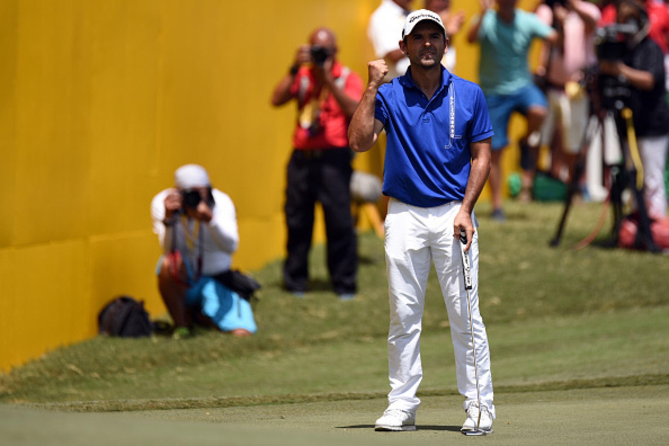 KUALA LUMPUR, MALAYSIA - FEBRUARY 12: Fabrizio Zanotti of Paraguay celebrates after sinking an eagle on the 18th hole during Day Four of the Maybank Championship Malaysia at Saujana Golf and Country Club on February 12, 2017 in Kuala Lumpur, Malaysia. ( KUALA LUMPUR, MALAYSIA - FEBRUARY 12: Fabrizio Zanotti of Paraguay celebrates after sinking an eagle on the 18th hole during Day Four of the Maybank Championship Malaysia at Saujana Golf and Country Club on February 12, 2017 in Kuala Lumpur, Malaysia. (