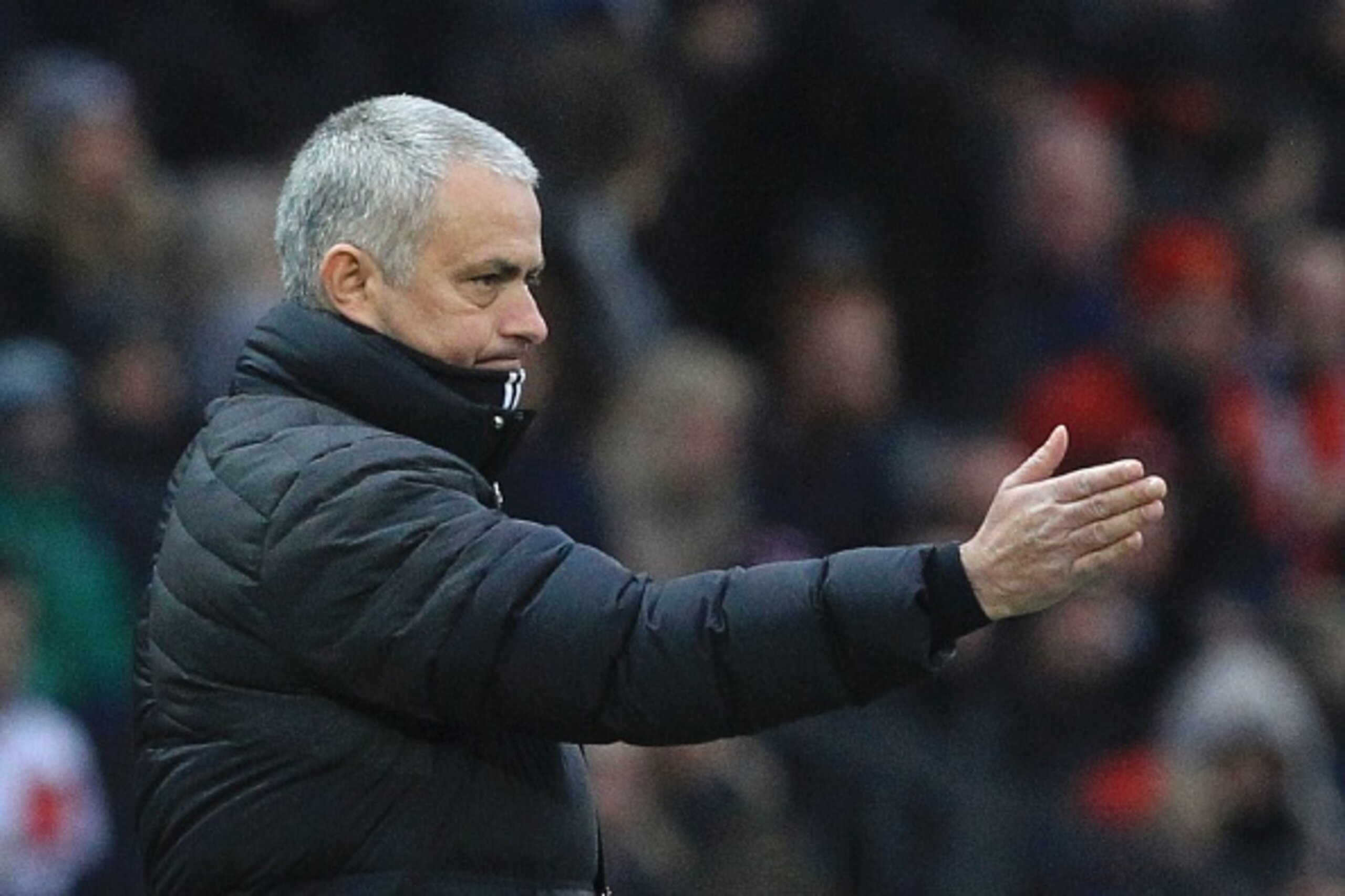 Manchester United's Portuguese manager Jose Mourinho gestures from the touchline during the English Premier League football match between Manchester United and Watford at Old Trafford in Manchester, north west England, on February 11, 2017. / AFP / Lindse