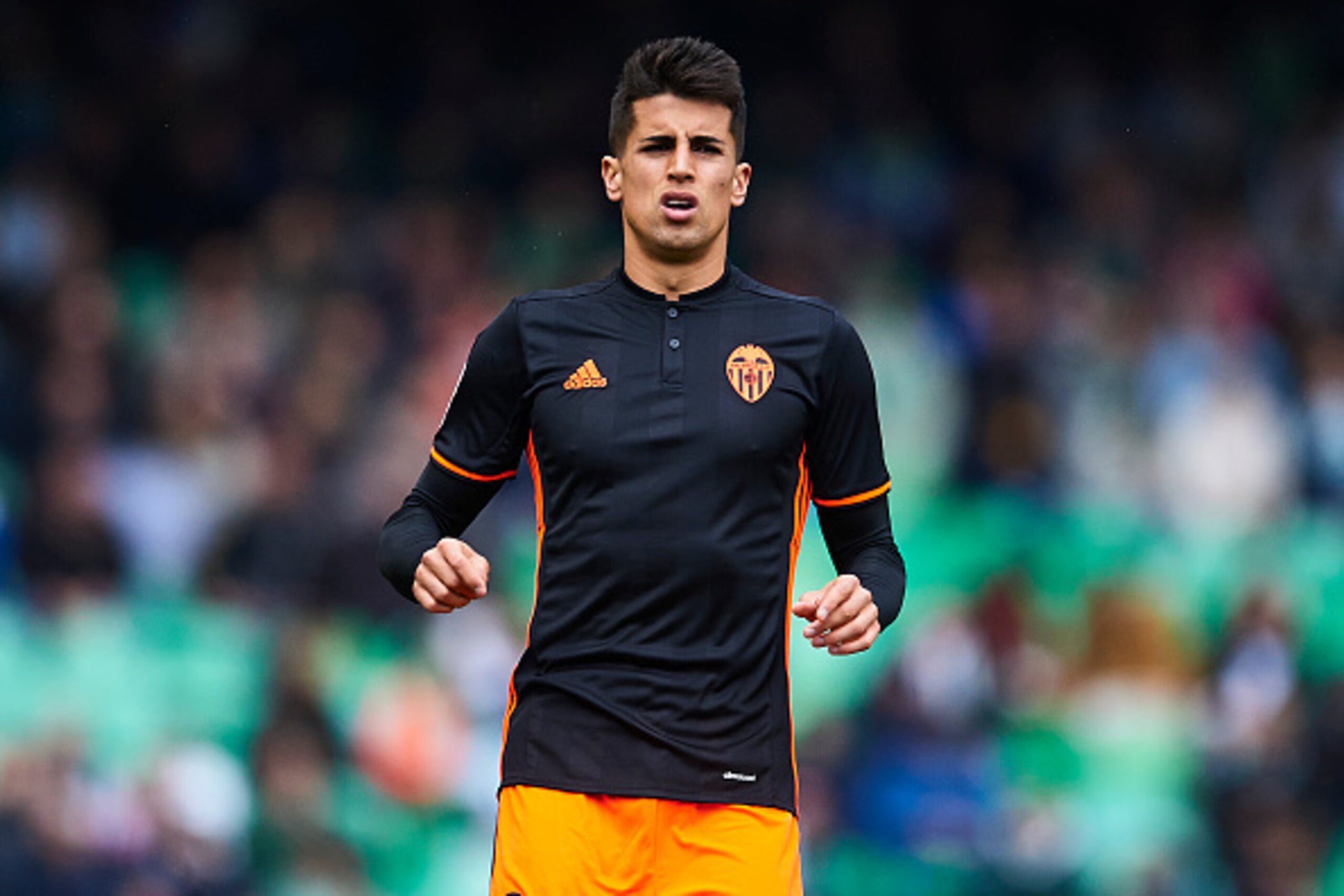 SEVILLE, SPAIN - FEBRUARY 11:  Joao Cancelo of Valencia CF looks on during La Liga match between Real Betis Balompie and Valencia CF at Benito Villamarin Stadium on February 11, 2017 in Seville, Spain.  (Photo by Aitor Alcalde Colomer/Getty Images)
