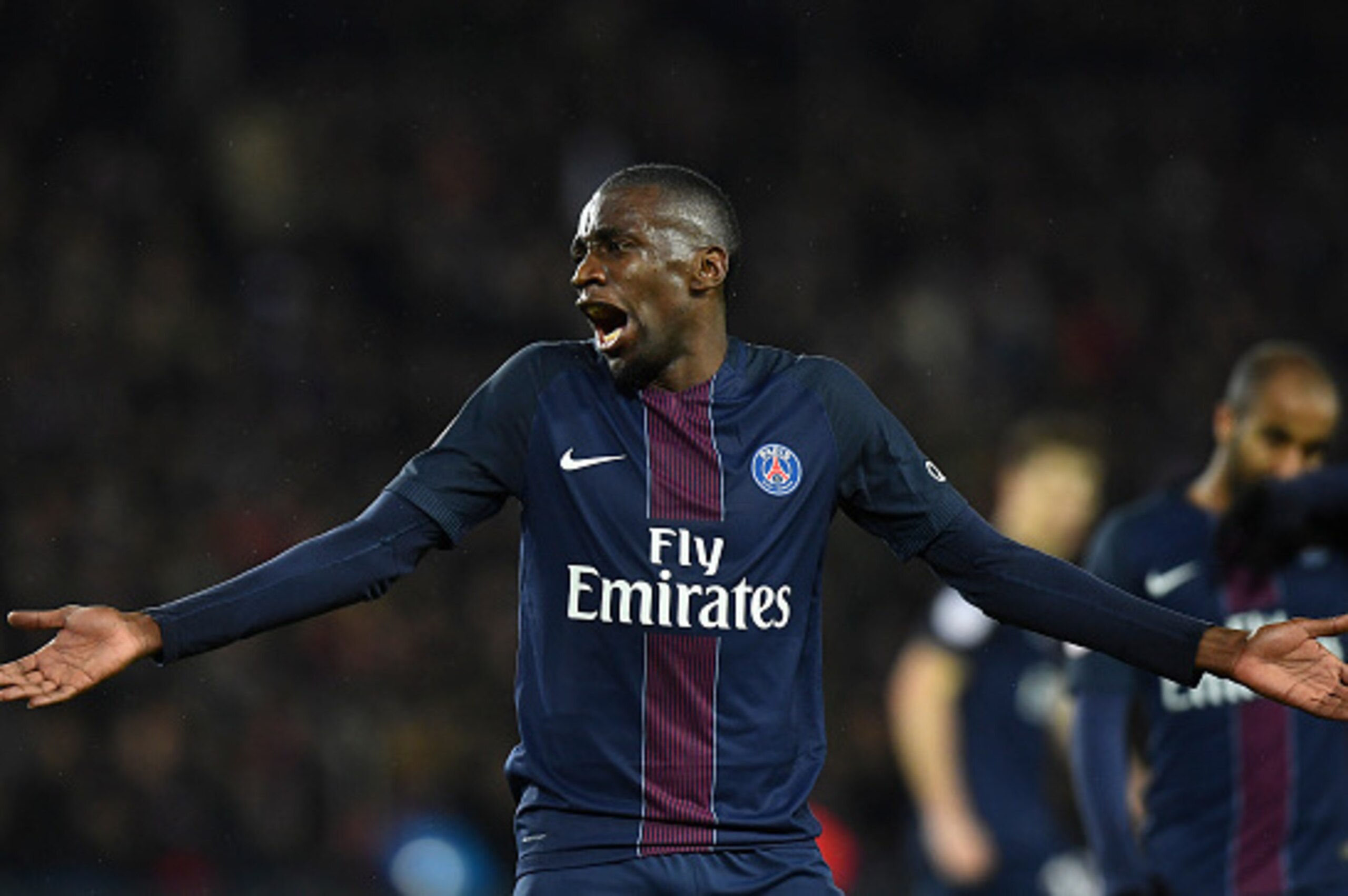 Paris Saint-Germain's French midfielder Blaise Matuidi reacts during the French L1 football match between Paris Saint-Germain and Monaco at the Parc des Princes stadium in Paris on January 29, 2017.  / AFP / FRANCK FIFE        (Photo credit should read FR