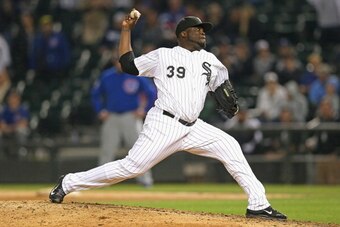 CHICAGO, IL - MAY 07:  Maikel Cleto #39 of the Chicago White Sox pitches in the 9th inning for a save against the Chicago Cubs at U.S. Cellular Field on May 7, 2014 in Chicago, Illinois. The White Sox defeated the Cubs 8-3.  (Photo by Jonathan Daniel/Gett