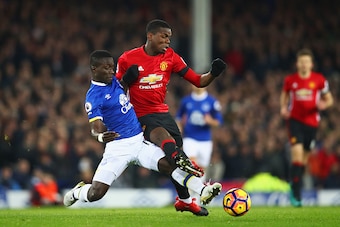 LIVERPOOL, ENGLAND - DECEMBER 04: Paul Pogba of Manchester United is challenged by Idrissa Gueye of Everton during the Premier League match between Everton and Manchester United at Goodison Park on December 4, 2016 in Liverpool, England. (Photo by Clive LIVERPOOL, ENGLAND - DECEMBER 04: Paul Pogba of Manchester United is challenged by Idrissa Gueye of Everton during the Premier League match between Everton and Manchester United at Goodison Park on December 4, 2016 in Liverpool, England. (Photo by Clive