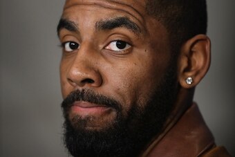 NEW ORLEANS, LA - FEBRUARY 17:  Kyrie Irving #2 of the Cleveland Cavaliers speaks with the media during media availability for the 2017 NBA All-Star Game at The Ritz-Carlton New Orleans on February 17, 2017 in New Orleans, Louisiana.  (Photo by Ronald Mar