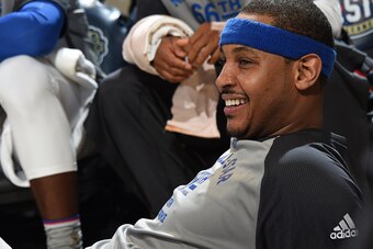 NEW ORLEANS, LA - FEBRUARY 19:  Carmelo Anthony #7 of the Eastern Conference All-Star Team looks on during the game against the Western Conference All-Star Team during the NBA All-Star Game as part of the 2017 NBA All Star Weekend on February 19, 2017 at 