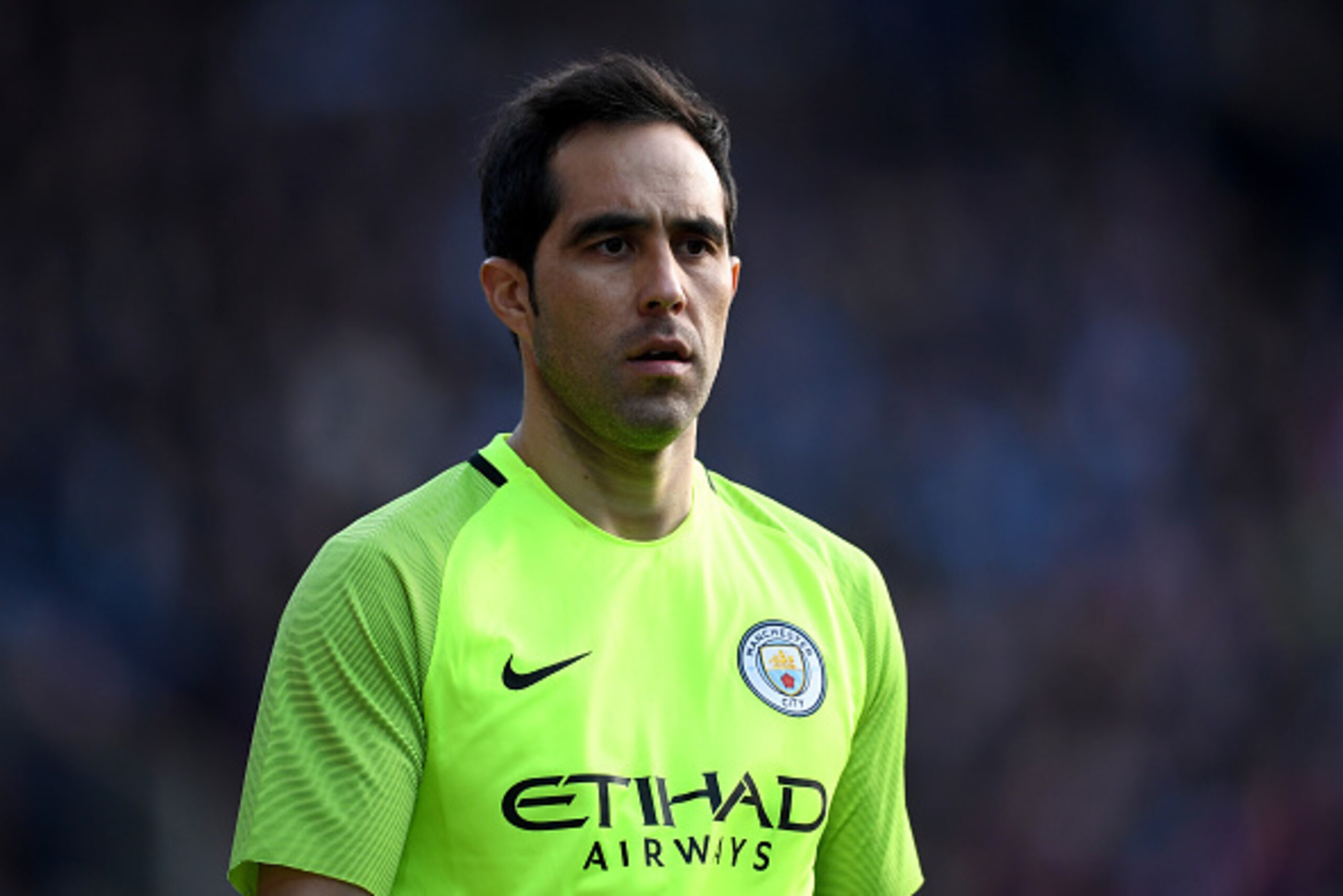 HUDDERSFIELD, ENGLAND - FEBRUARY 18:  Claudio Bravo of Manchester City during the The Emirates FA Cup Fifth Round match between Huddersfield Town and Manchester City at John Smith's Stadium on February 18, 2017 in Huddersfield, England.  (Photo by Gareth 