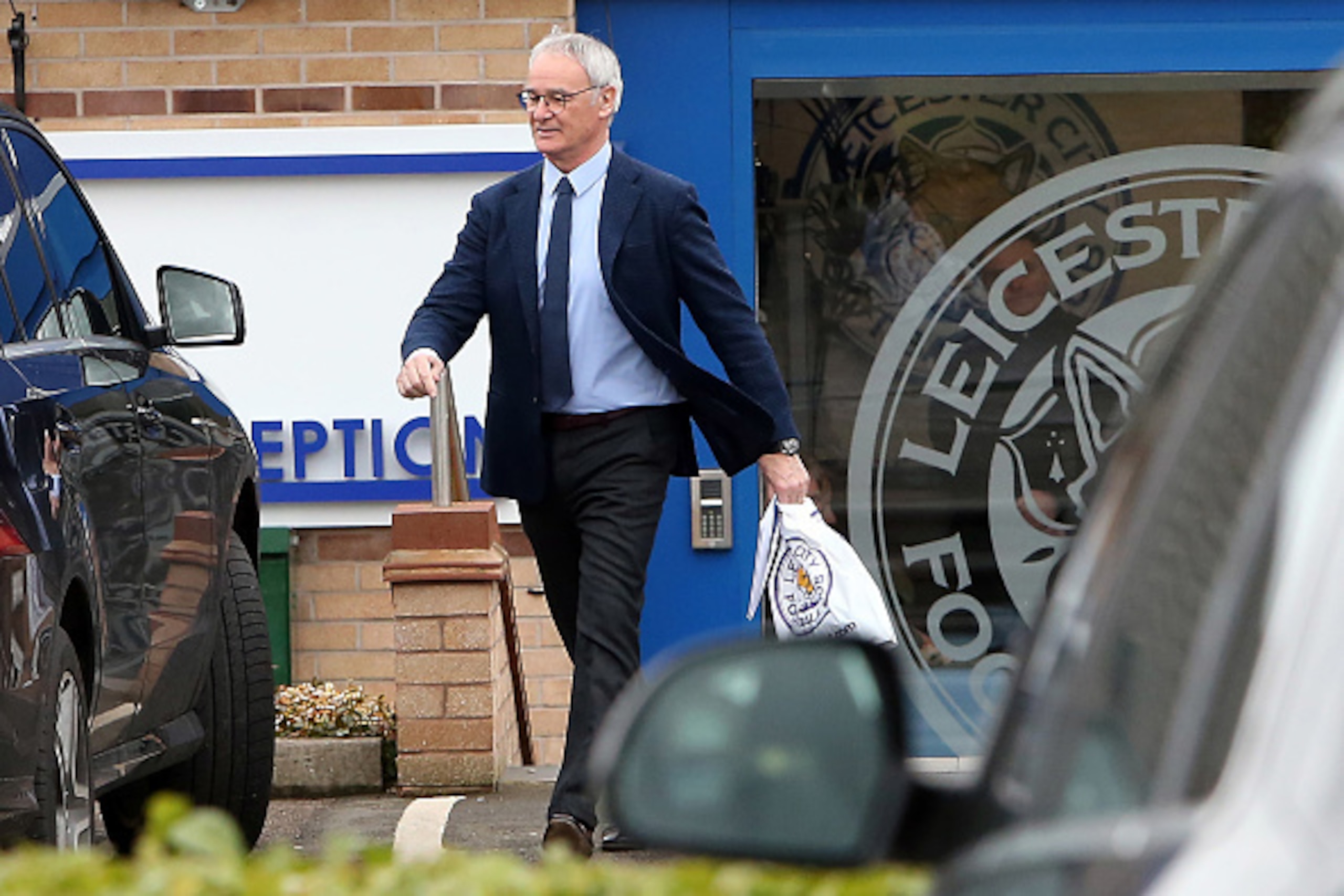LEICESTER, ENGLAND - FEBRUARY 25:  Former Leicester City manager Claudio Ranieri leaves Belvoir Drive Training Ground after saying his farewells on February 25, 2017 in Leicester, United Kingdom.  (Photo by Getty Images)