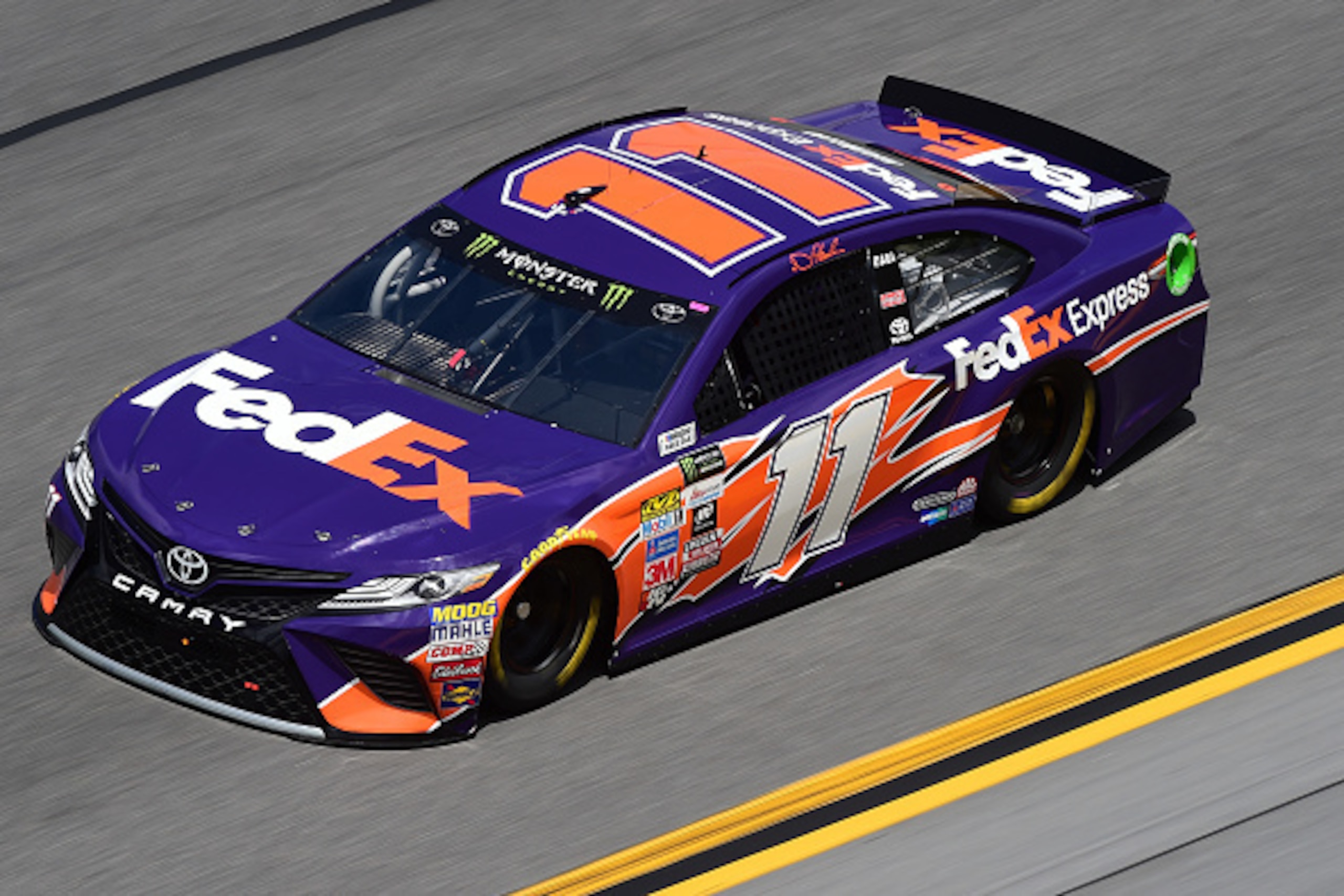 DAYTONA BEACH, FL - FEBRUARY 24: Denny Hamlin, driver of the #11 FedEx Express Toyota, practices for the 59th Annual DAYTONA 500 at Daytona International Speedway on February 24, 2017 in Daytona Beach, Florida. (Photo by Jared C. Tilton/Getty Images) DAYTONA BEACH, FL - FEBRUARY 24: Denny Hamlin, driver of the #11 FedEx Express Toyota, practices for the 59th Annual DAYTONA 500 at Daytona International Speedway on February 24, 2017 in Daytona Beach, Florida. (Photo by Jared C. Tilton/Getty Images)