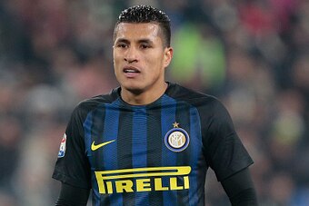 TURIN, ITALY - FEBRUARY 05:  Jeison Murillo of FC Internazionale Milano looks on during the Serie A match between Juventus FC and FC Internazionale at Juventus Stadium on February 5, 2017 in Turin, Italy.  (Photo by Emilio Andreoli/Getty Images)
