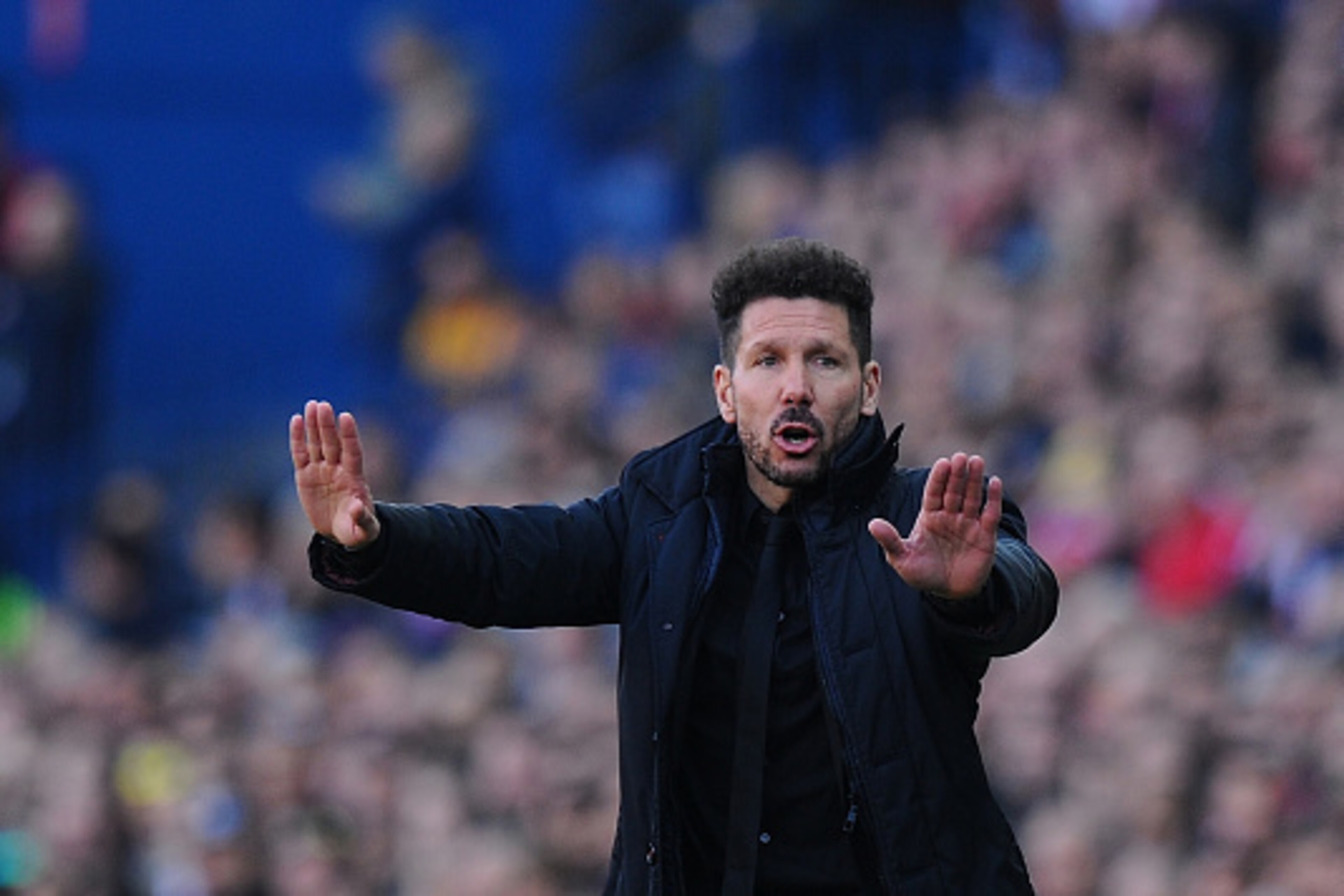 MADRID, SPAIN - FEBRUARY 26: Head coach Diego Simeone of Club Atletico de Madrid reacts during the La Liga match between Club Atletico de Madrid and FC Barcelona at Vicente Calderon Stadium on February 26, 2017 in Madrid, Spain. (Photo by Denis Doyle/Ge MADRID, SPAIN - FEBRUARY 26: Head coach Diego Simeone of Club Atletico de Madrid reacts during the La Liga match between Club Atletico de Madrid and FC Barcelona at Vicente Calderon Stadium on February 26, 2017 in Madrid, Spain. (Photo by Denis Doyle/Ge