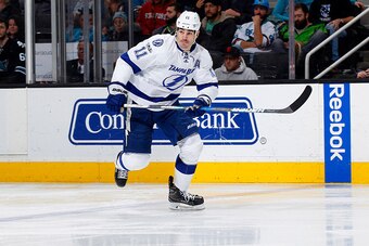 SAN JOSE, CA - JANUARY 19: Brian Boyle #11 of the Tampa Bay Lightning skates against the San Jose Sharks at SAP Center on January 19, 2017 in San Jose, California. (Photo by Rocky W. Widner/NHL/Getty Images)
