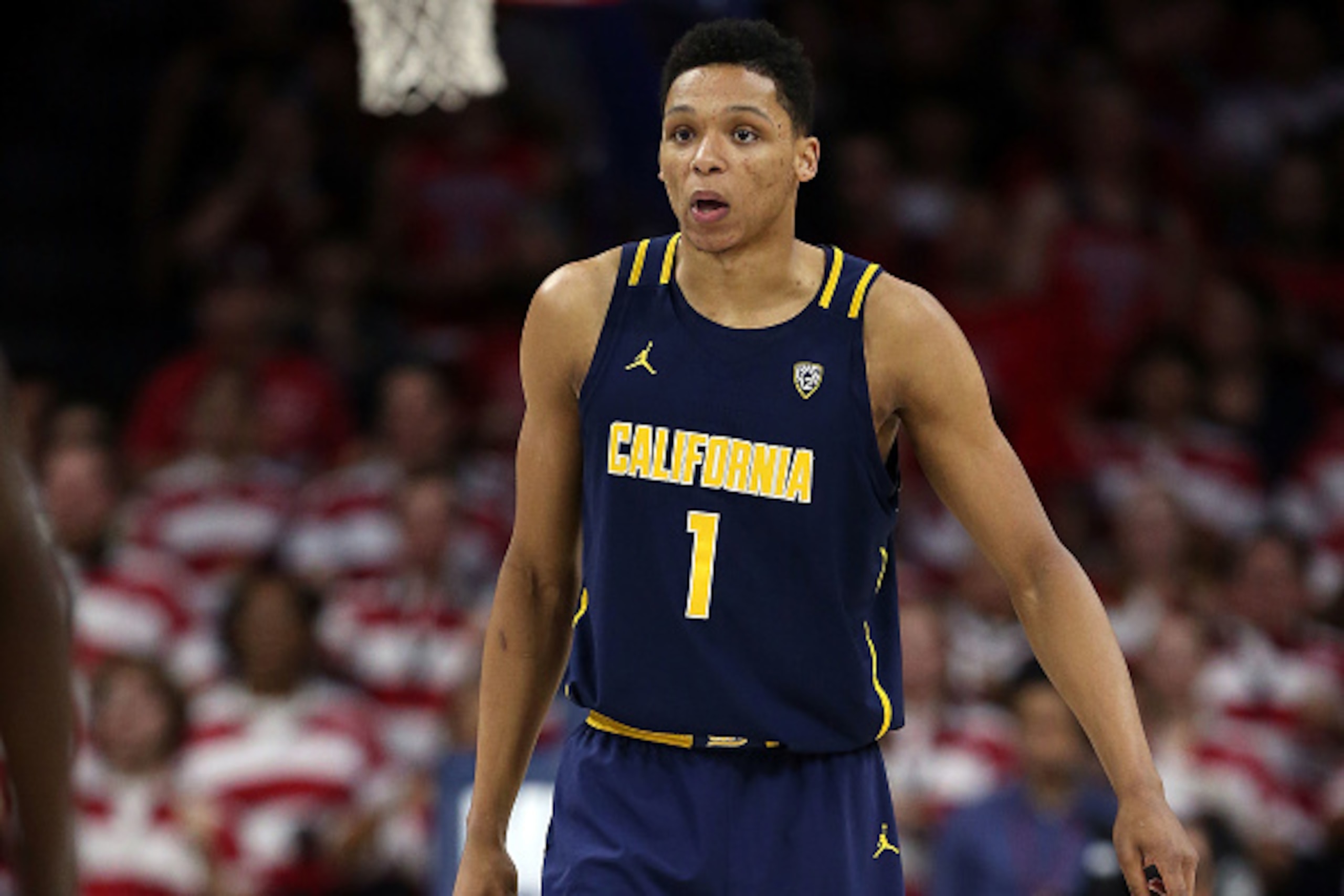 TUCSON, AZ - FEBRUARY 11:  Ivan Rabb #1 of the California Golden Bears during the first half of the college basketball game against the Arizona Wildcats at McKale Center on February 11, 2017 in Tucson, Arizona. The Wildcats beat the Golden Bears 62-57.  (