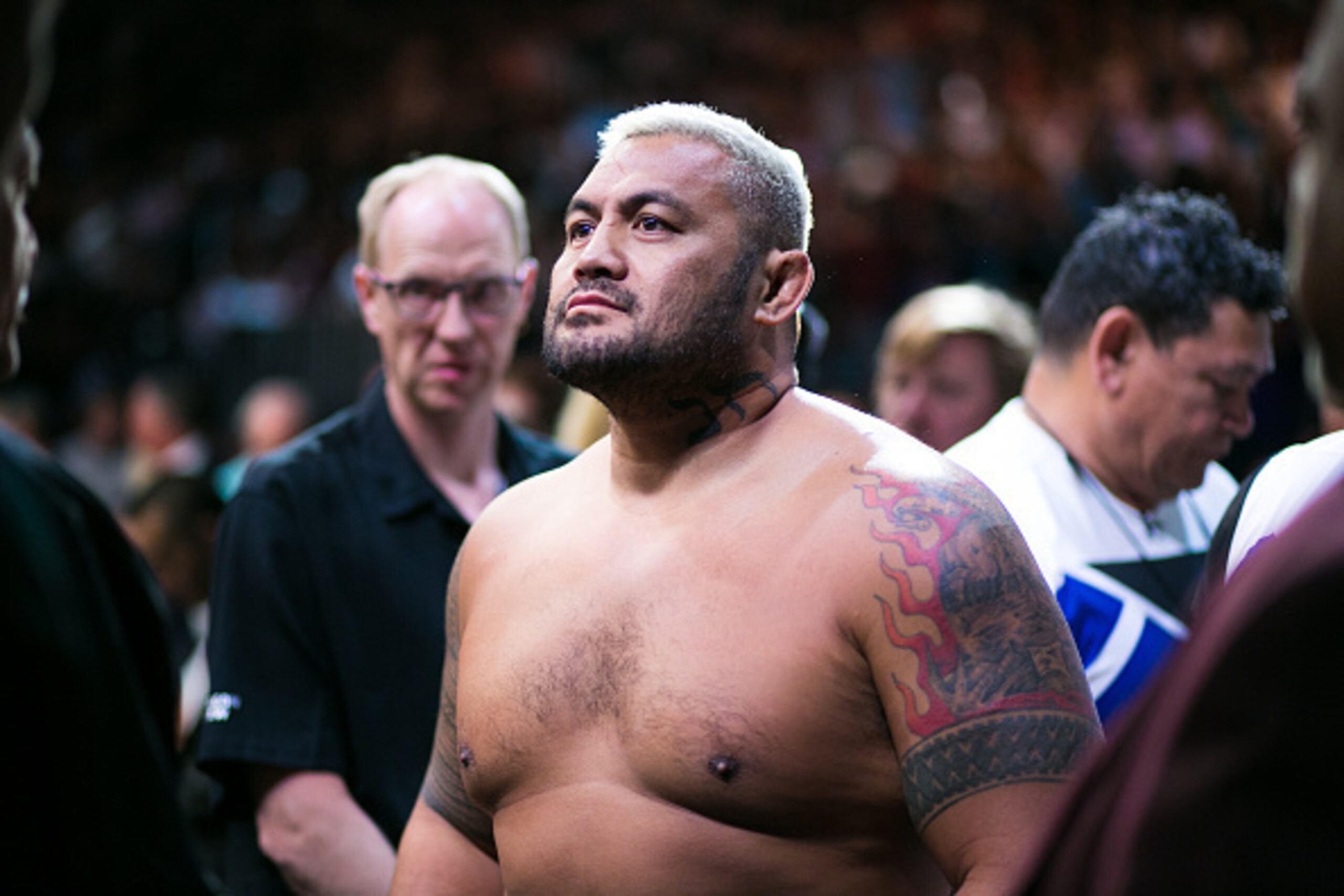 LAS VEGAS, NV - JULY 9: Mark Hunt prepares to enter the Octagon against Brock Lesnar during the UFC 200 event at T-Mobile Arena on July 9, 2016 in Las Vegas, Nevada. (Photo by Rey Del Rio/Getty Images)