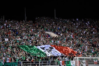 LAS VEGAS, NV - FEBRUARY 08:  Mexico fans wave a flag before the start of an exhibition match between Mexico and Iceland at Sam Boyd Stadium on February 8, 2017 in Las Vegas, Nevada. Mexico won 1-0.  (Photo by David J. Becker/Getty Images)