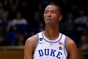 DURHAM, NC - JANUARY 07:  Harry Giles #1 of the Duke Blue Devils against the Boston College Eagles during the game at Cameron Indoor Stadium on January 7, 2017 in Durham, North Carolina. Duke won 93-82.  (Photo by Grant Halverson/Getty Images)