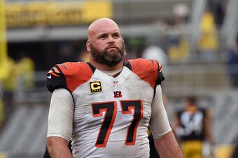 PITTSBURGH, PA - SEPTEMBER 18: Offensive lineman Andrew Whitworth #77 of the Cincinnati Bengals looks on from the field after a game against the Pittsburgh Steelers at Heinz Field on September 18, 2016 in Pittsburgh, Pennsylvania. The Steelers defeated th
