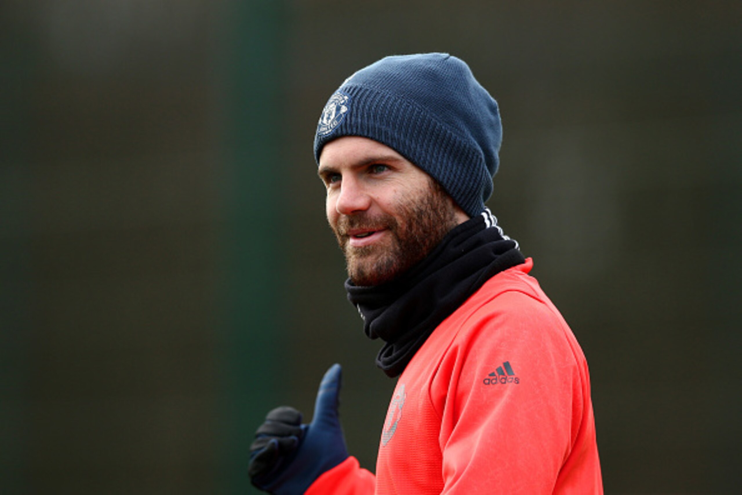 MANCHESTER, ENGLAND - FEBRUARY 21:  Juan Mata of Manchester United looks on during a training session ahead of the UEFA Europa League round-of-32 second leg against St Etienne at Aon Training Complex on February 21, 2017 in Manchester, England.  (Photo by