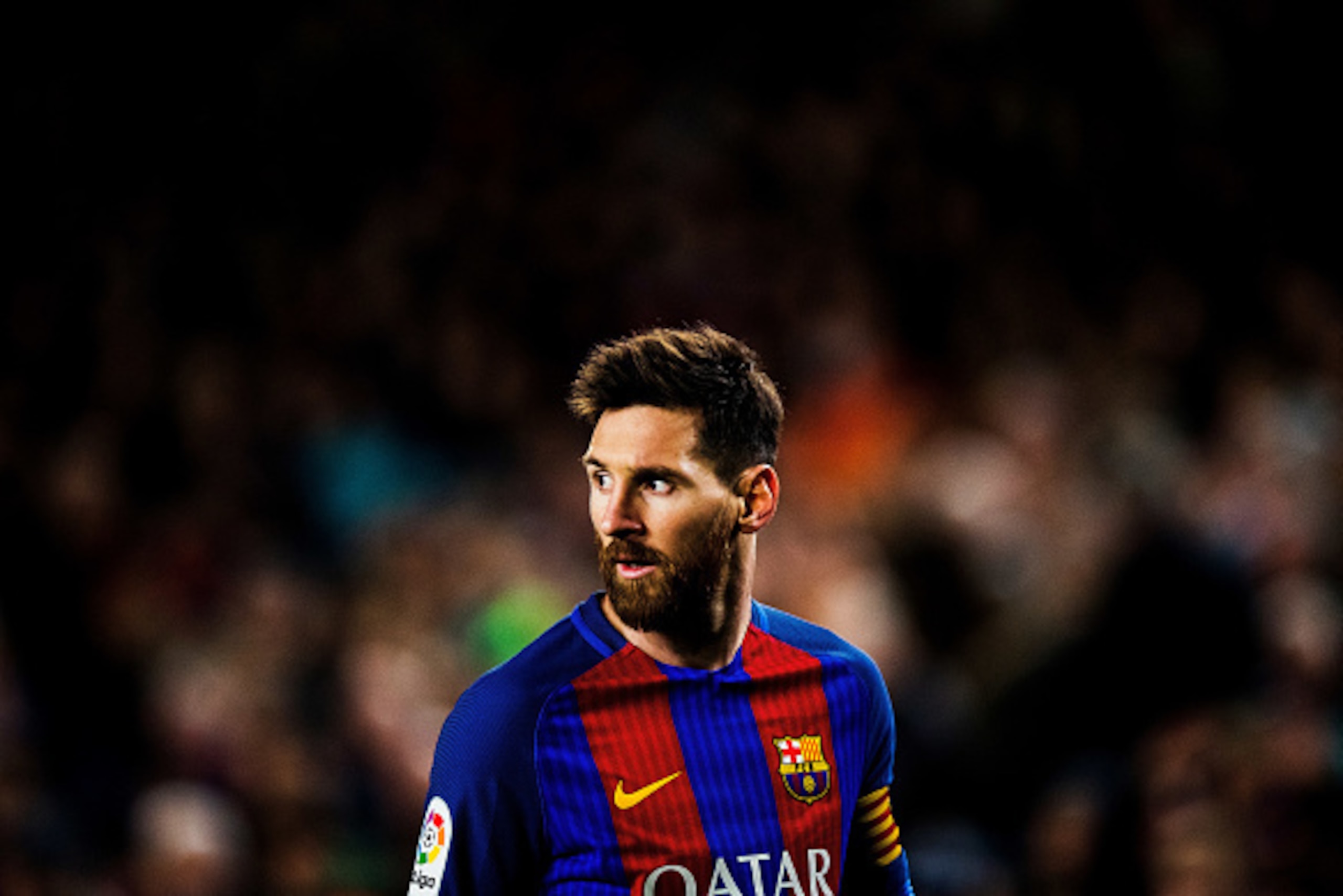 BARCELONA, SPAIN - MARCH 04: Lionel Messi of Barcelona is pictured during the La Liga match between FC Barcelona and RC Celta de Vigo at Camp Nou on March 04, 2017 in Barcelona, Spain.  (Photo by Vladimir Rys Photography via Getty Images)