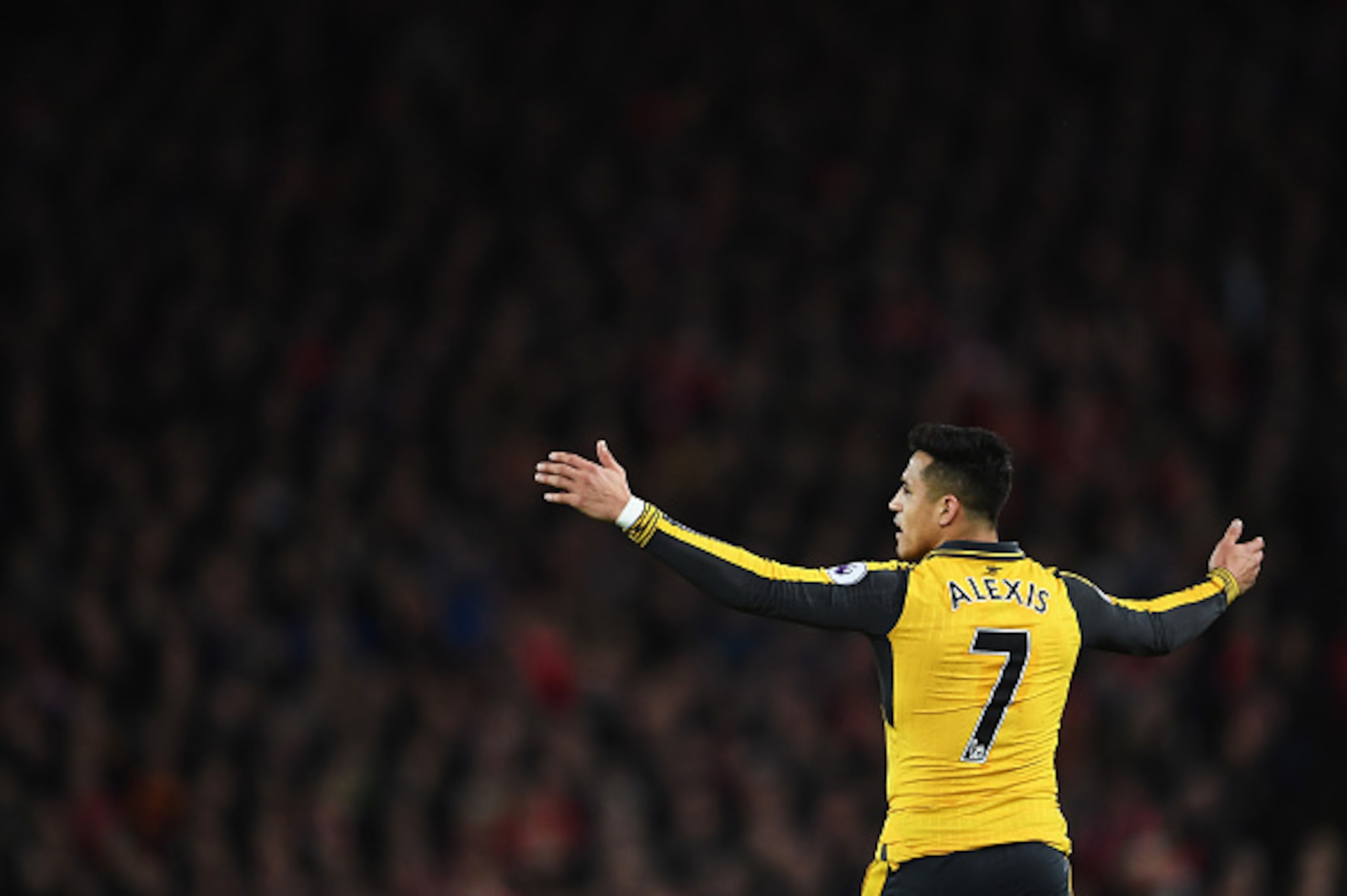 LIVERPOOL, ENGLAND - MARCH 04:  Alexis Sanchez of Arsenal reacts during the Premier League match between Liverpool and Arsenal at Anfield on March 4, 2017 in Liverpool, England.  (Photo by Laurence Griffiths/Getty Images)