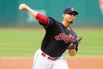 CLEVELAND, OH - SEPTEMBER 7: Starting pitcher Carlos Carrasco #59 of the Cleveland Indians pitches during the first inning against the Houston Astros at Progressive Field on September 7, 2016 in Cleveland, Ohio. (Photo by Jason Miller/Getty Images)