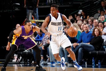 DALLAS, TX - MARCH 7:  Yogi Ferrell #11 of the Dallas Mavericks handles the ball against the Los Angeles Lakers on March 7, 2017 at the American Airlines Center in Dallas, Texas. NOTE TO USER: User expressly acknowledges and agrees that, by downloading an