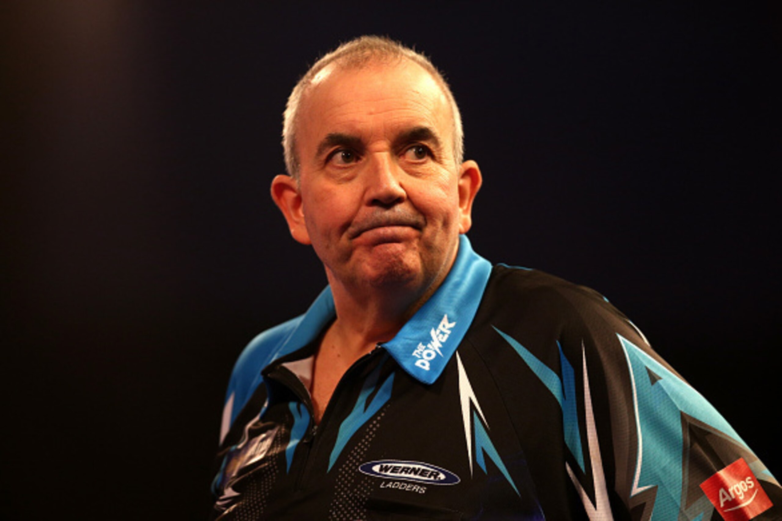 LONDON, ENGLAND - DECEMBER 18:  Phil Taylor of England reacts his first round match against David Platt of England  during Day Four of the 2017 William Hill PDC World Darts Championships  at Alexandra Palace on December 18, 2016 in London, England.  (Phot