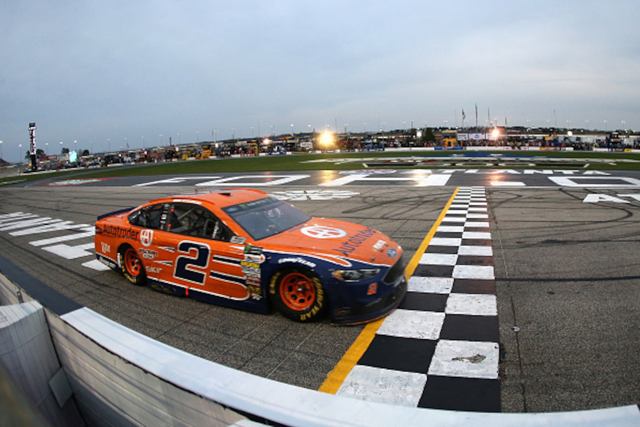 HAMPTON, GA - MARCH 05:  Brad Keselowski, driver of the #2 Autotrader Ford, races during the Monster Energy NASCAR Cup Series Folds Of Honor QuikTrip 500 at Atlanta Motor Speedway on March 5, 2017 in Hampton, Georgia.  (Photo by Jerry Markland/Getty Image
