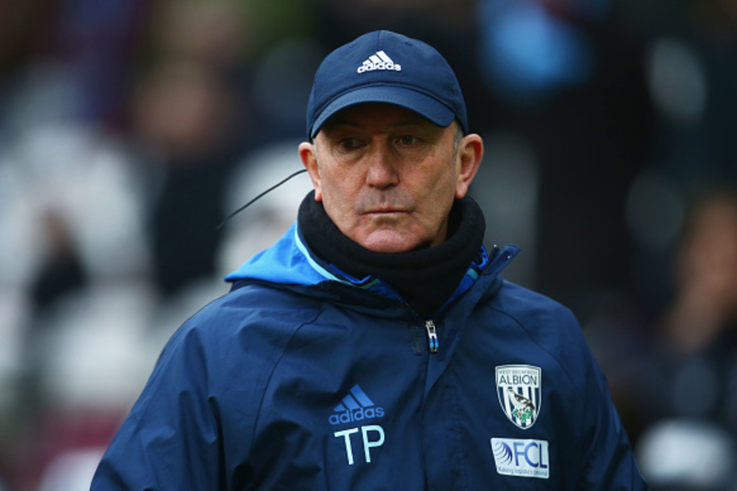 STRATFORD, ENGLAND - FEBRUARY 11:  Tony Pulis, Manager of West Bromwich Albion looks on during the Premier League match between West Ham United and West Bromwich Albion at London Stadium on February 11, 2017 in Stratford, England.  (Photo by Jordan Mansfi