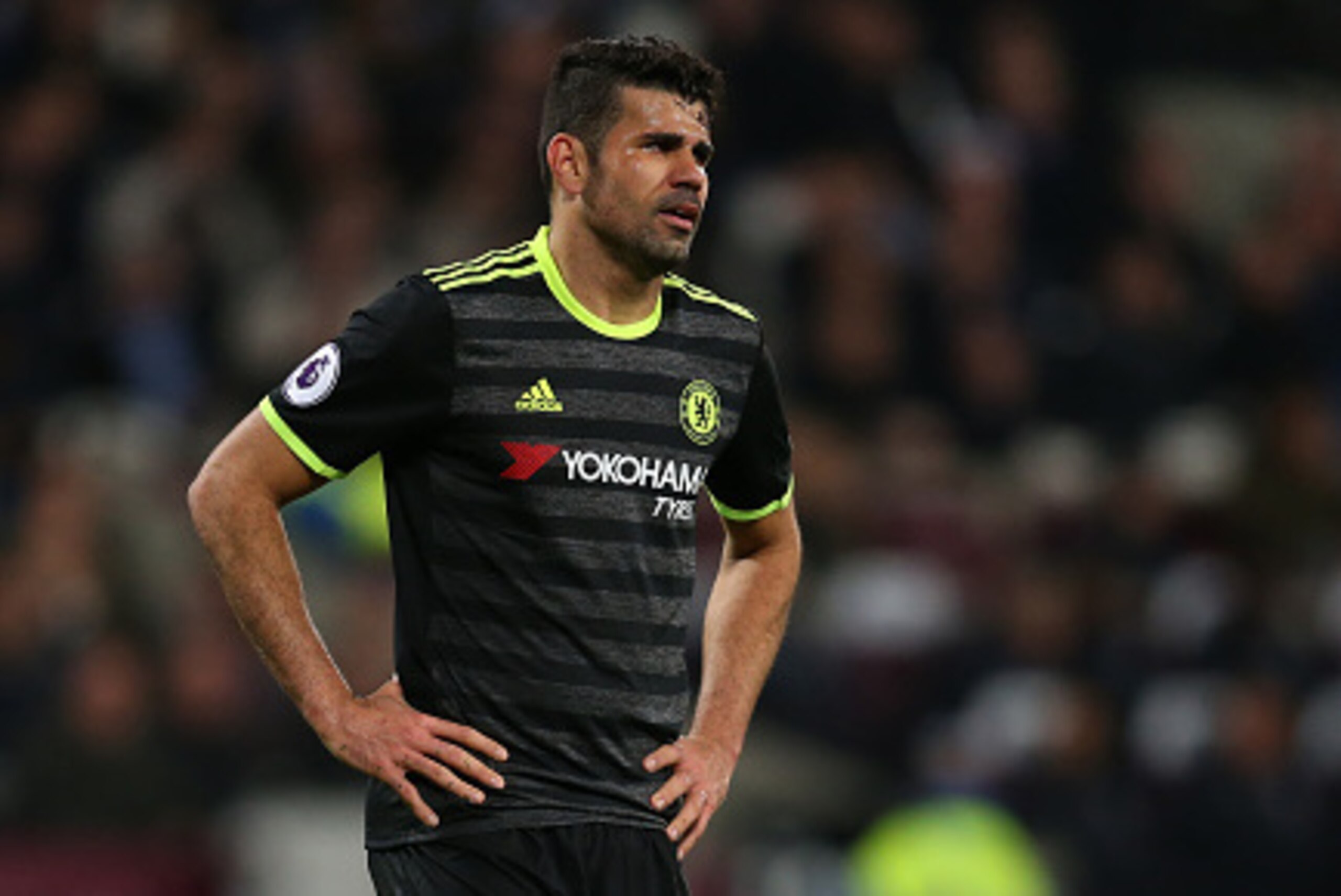 STRATFORD, ENGLAND - MARCH 06: Diego Costa of Chelsea during the Premier League match between West Ham United and Chelsea at London Stadium on March 6, 2017 in Stratford, England. (Photo by Catherine Ivill - AMA/Getty Images)