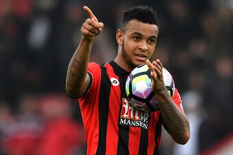 BOURNEMOUTH, ENGLAND - MARCH 11:  Joshua King of AFC Bournemouth shows appreciation to the fans after the Premier League match between AFC Bournemouth and West Ham United  at Vitality Stadium on March 11, 2017 in Bournemouth, England.  (Photo by Stu Forst