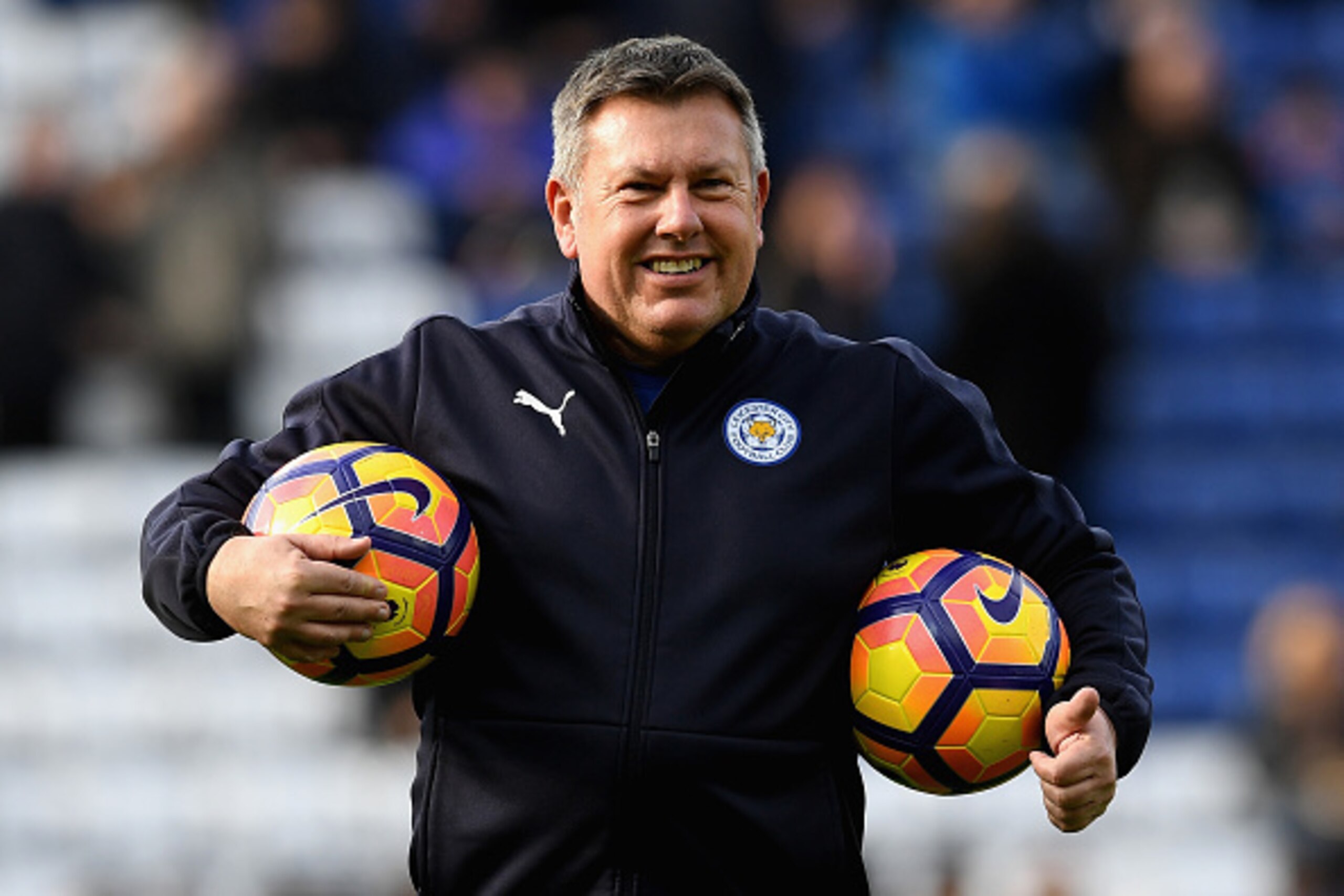 LEICESTER, ENGLAND - MARCH 04:  Craig Shakespeare, caretaker manager of Leicester City looks on during the warm up prior to the Premier League match between Leicester City and Hull City at The King Power Stadium on March 4, 2017 in Leicester, England.  (P