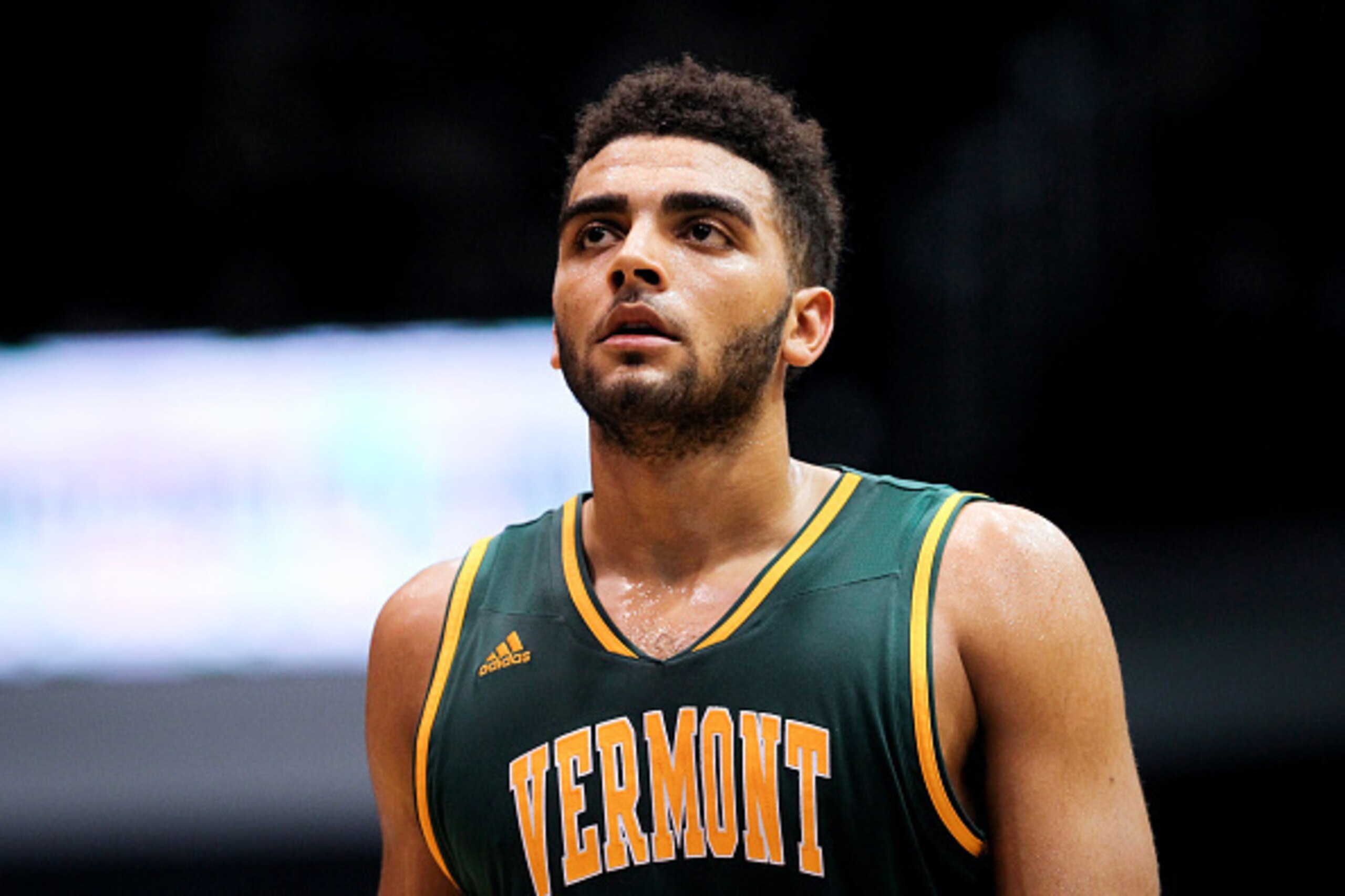 INDIANAPOLIS, IN - DECEMBER 21: Anthony Lamb #3 of the Vermont Catamounts walks across the floor in the second half against the Butler Bulldogs at Hinkle Fieldhouse on December 21, 2016 in Indianapolis, Indiana. (Photo by Dylan Buell/Getty Images) INDIANAPOLIS, IN - DECEMBER 21: Anthony Lamb #3 of the Vermont Catamounts walks across the floor in the second half against the Butler Bulldogs at Hinkle Fieldhouse on December 21, 2016 in Indianapolis, Indiana. (Photo by Dylan Buell/Getty Images)