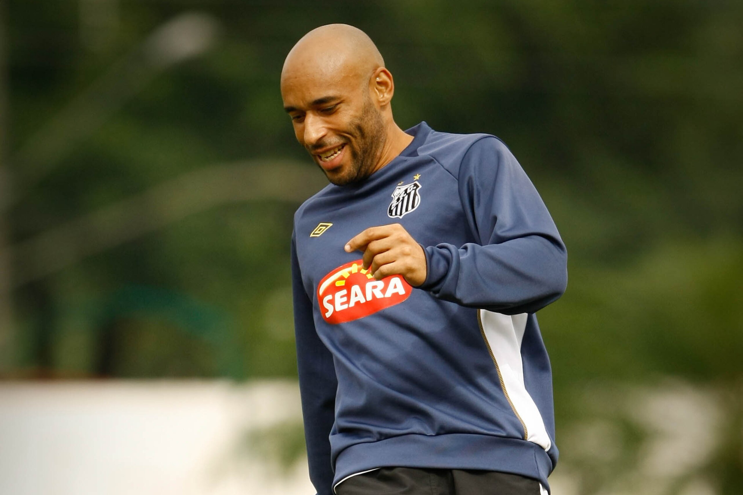 Edinho pictured at a Santos training session in 2010