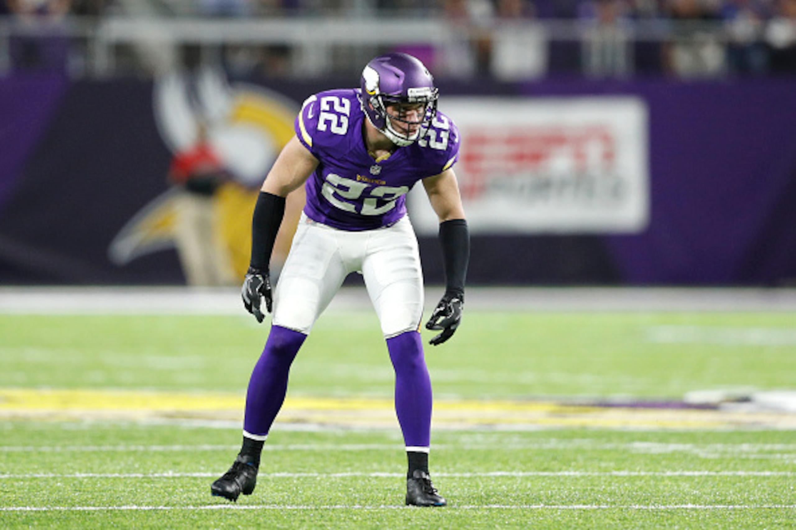 MINNEAPOLIS, MN - OCTOBER 03: Harrison Smith #22 of the Minnesota Vikings in action against the New York Giants during the game at U.S. Bank Stadium on October 3, 2016 in Minneapolis, Minnesota. The Vikings defeated the Giants 24-10. (Photo by Joe Robbins MINNEAPOLIS, MN - OCTOBER 03: Harrison Smith #22 of the Minnesota Vikings in action against the New York Giants during the game at U.S. Bank Stadium on October 3, 2016 in Minneapolis, Minnesota. The Vikings defeated the Giants 24-10. (Photo by Joe Robbins