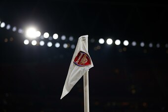 LONDON, ENGLAND - NOVEMBER 30: A corner flag with the Arsenal club badge on it during the EFL Quarter Final Cup match between Arsenal and Southampton at Emirates Stadium on November 30, 2016 in London, England. (Photo by Catherine Ivill - AMA/Getty Images