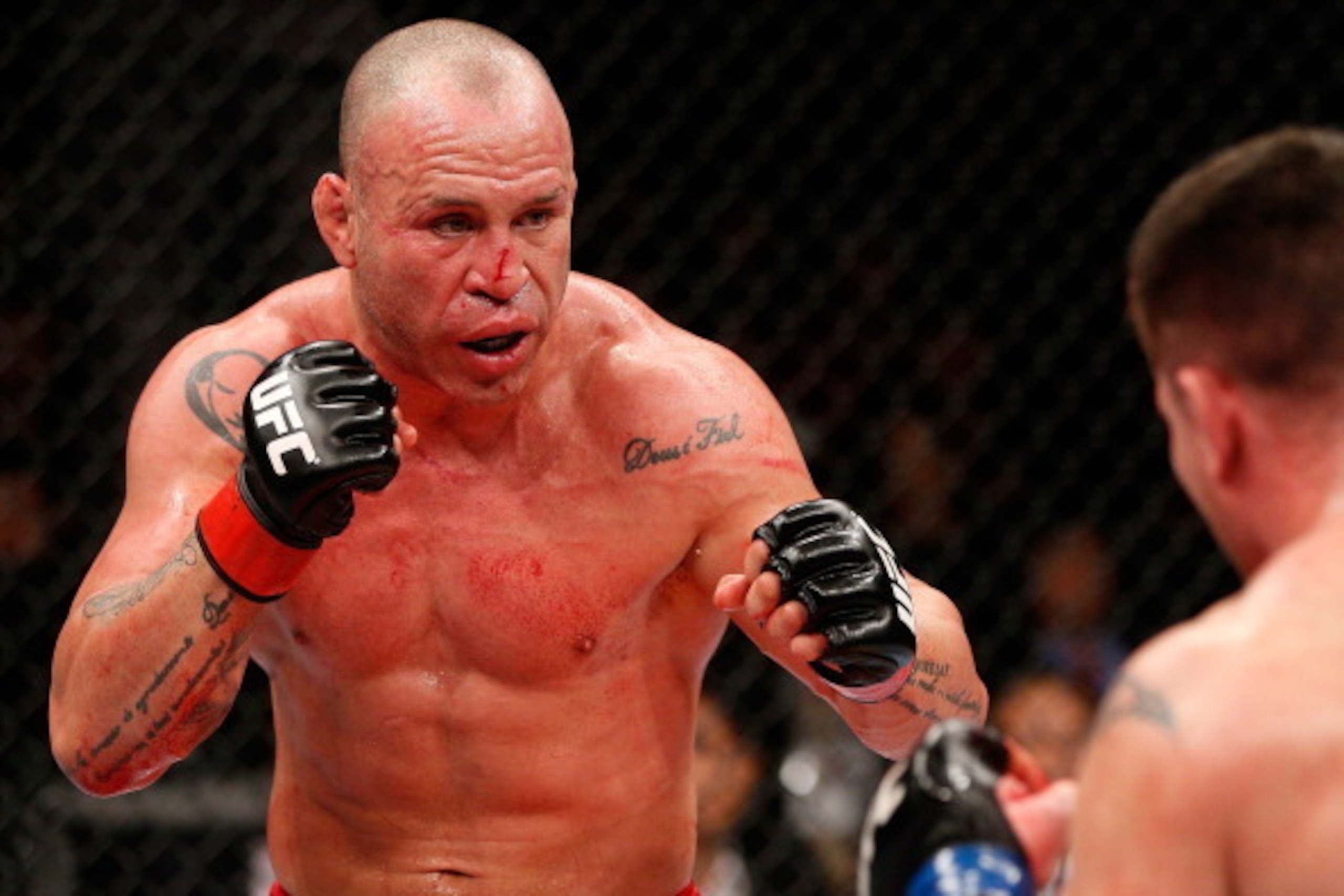 SAITAMA, JAPAN - MARCH 03:  (L-R) Wanderlei Silva squares off with Brian Stann in their light heavyweight fight during the UFC on FUEL TV event at Saitama Super Arena on March 3, 2013 in Saitama, Japan.  (Photo by Josh Hedges/Zuffa LLC/Zuffa LLC via Getty
