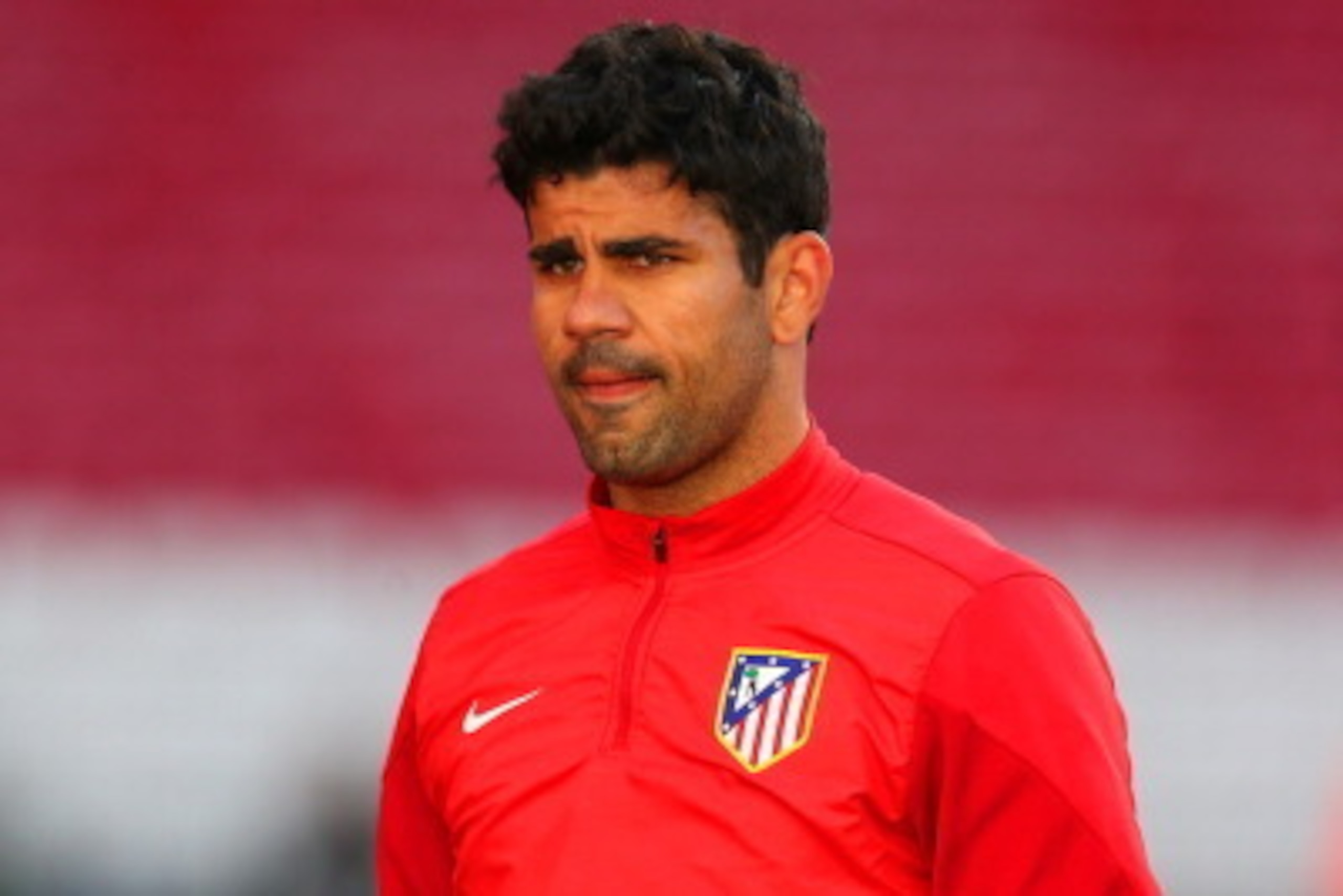 LISBON, PORTUGAL - MAY 23:  Diego Costa of Club Atletico de Madrid looks on during a Club Atletico de Madrid training session ahead of the UEFA Champions League Final against Real Madrid at Estadio da Luz on May 23, 2014 in Lisbon, Portugal.  (Photo by Al