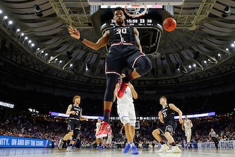 GREENVILLE, SC - MARCH 19: Chris Silva #30 of the South Carolina Gamecocks dunks the ball in the second half against the Duke Blue Devils during the second round of the 2017 NCAA Men's Basketball Tournament at Bon Secours Wellness Arena on March 19, 2017 GREENVILLE, SC - MARCH 19: Chris Silva #30 of the South Carolina Gamecocks dunks the ball in the second half against the Duke Blue Devils during the second round of the 2017 NCAA Men's Basketball Tournament at Bon Secours Wellness Arena on March 19, 2017