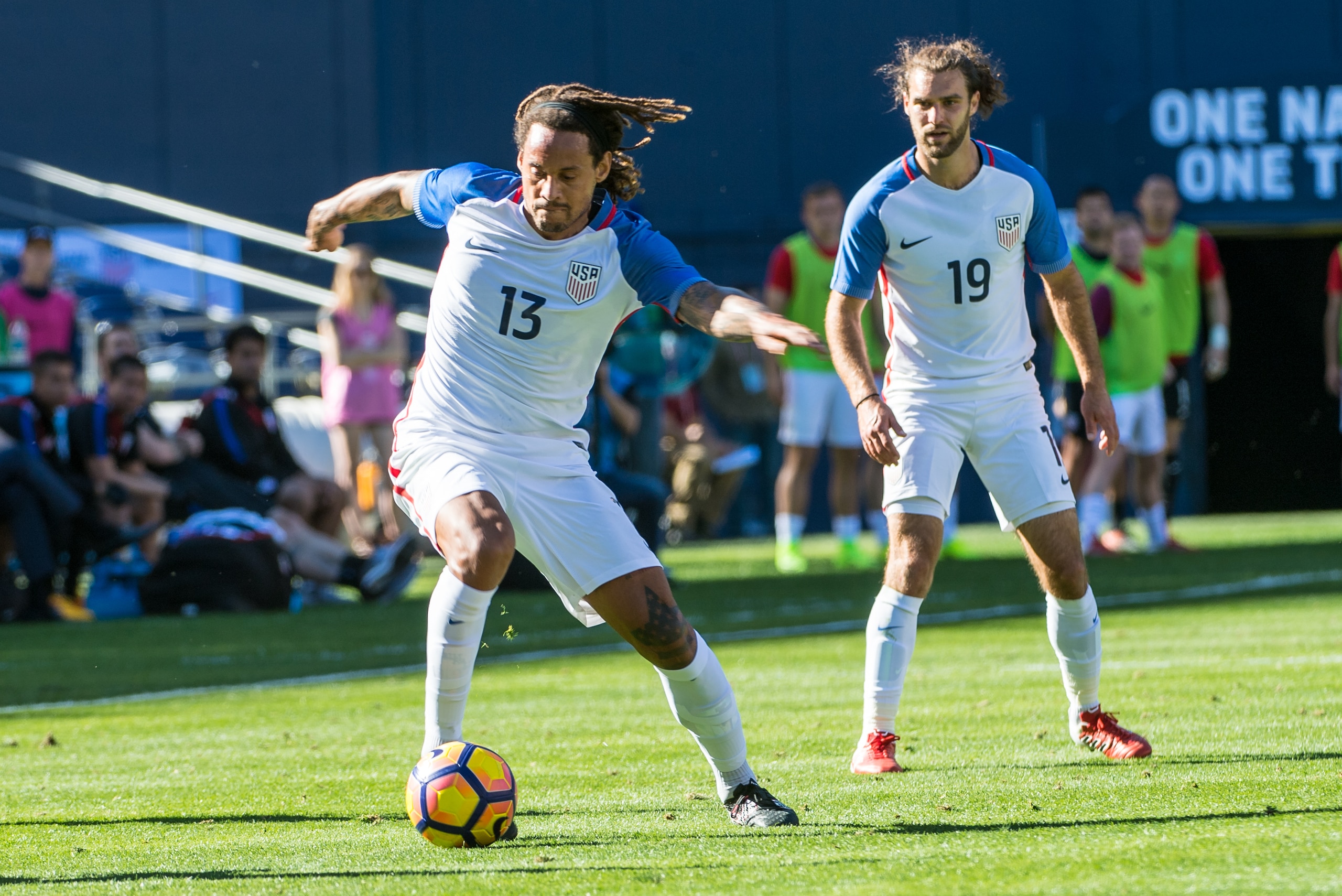 Jermaine Jones (left) and Graham Zusi in action against Serbia in January Jermaine Jones (left) and Graham Zusi in action against Serbia in January